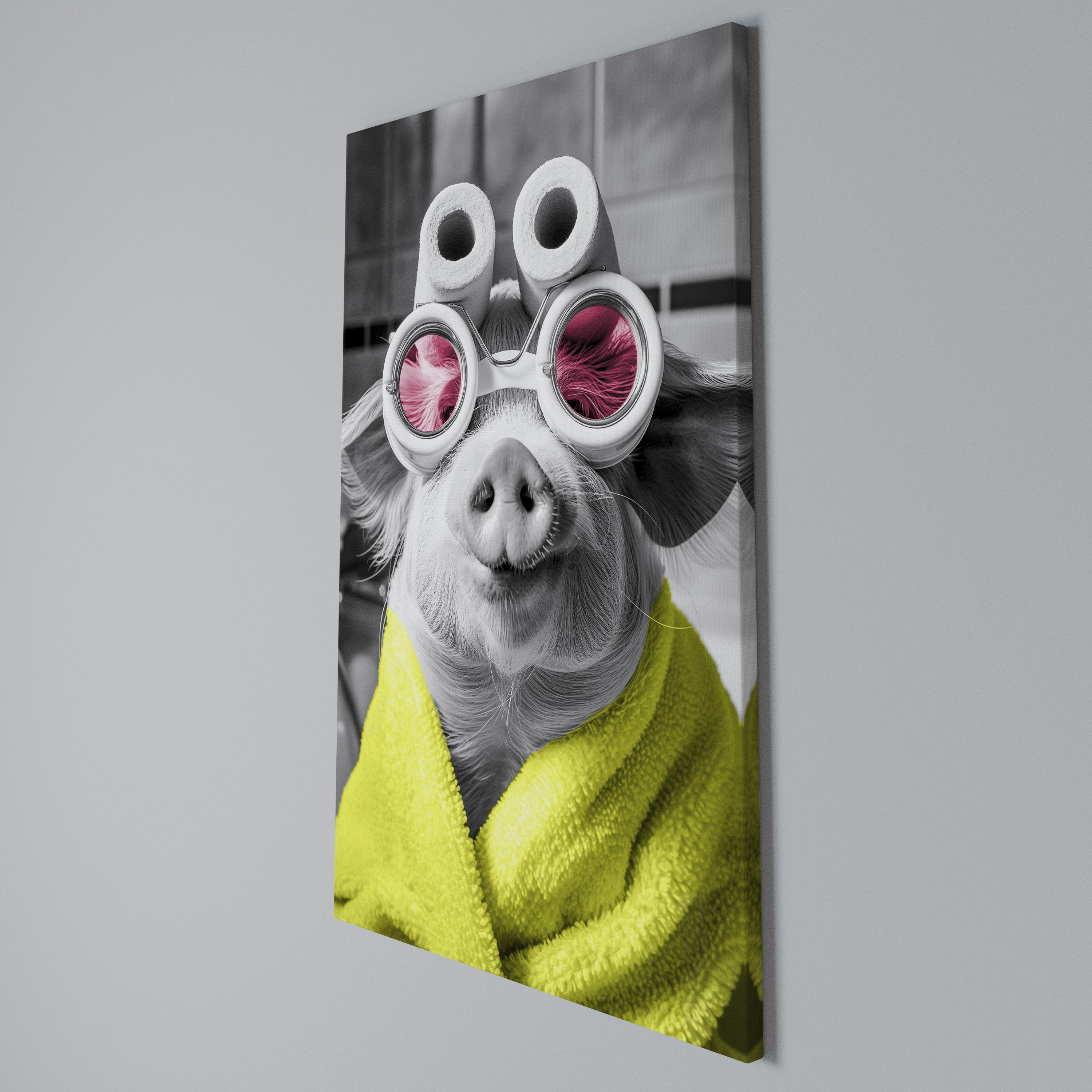 MORNING PIGLET Vertical Canvas Print