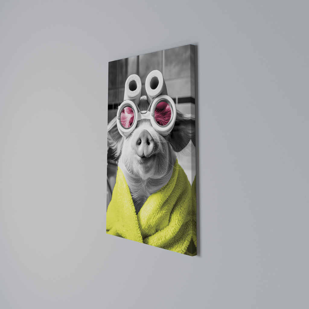 MORNING PIGLET Vertical Canvas Print