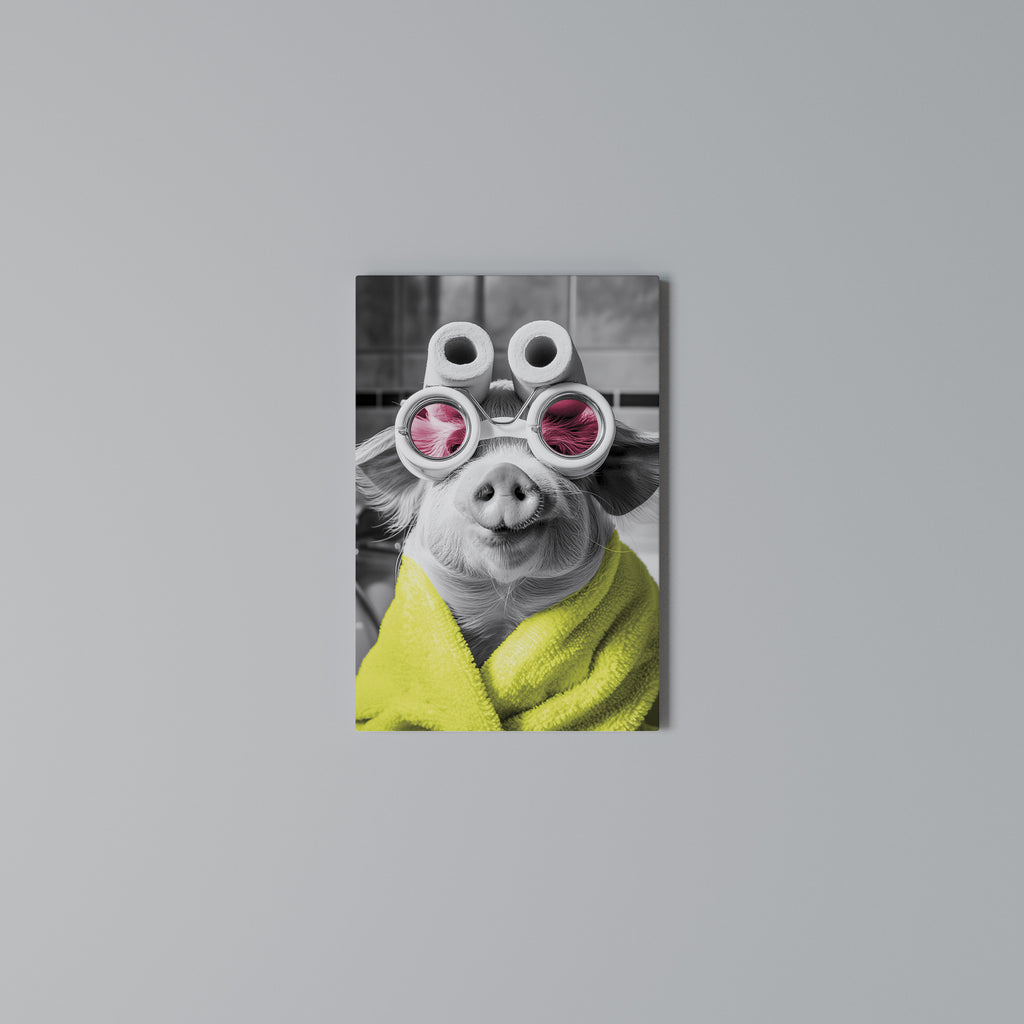 MORNING PIGLET Vertical Canvas Print