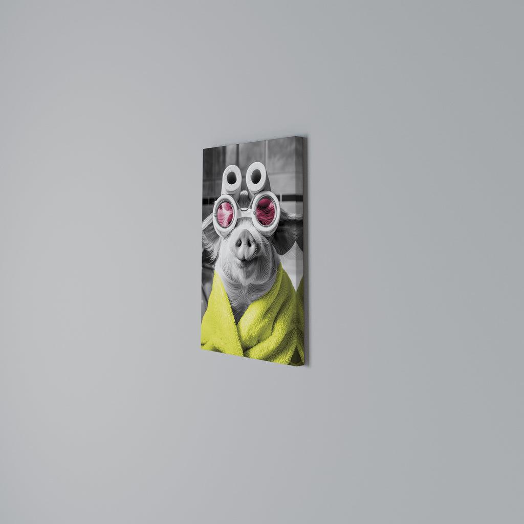 MORNING PIGLET Vertical Canvas Print