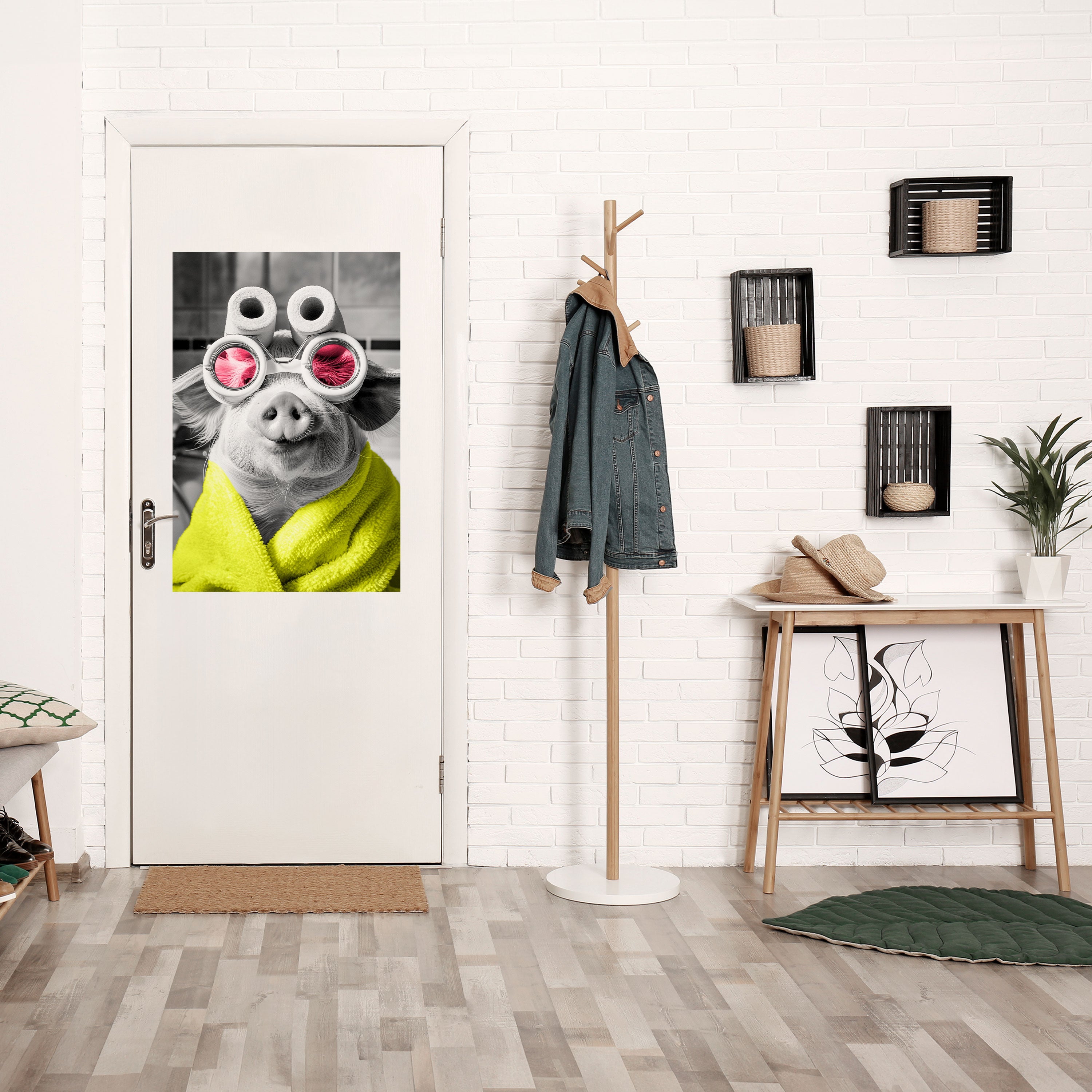 Poster vertical autocollant « PORCELET DU MATIN »