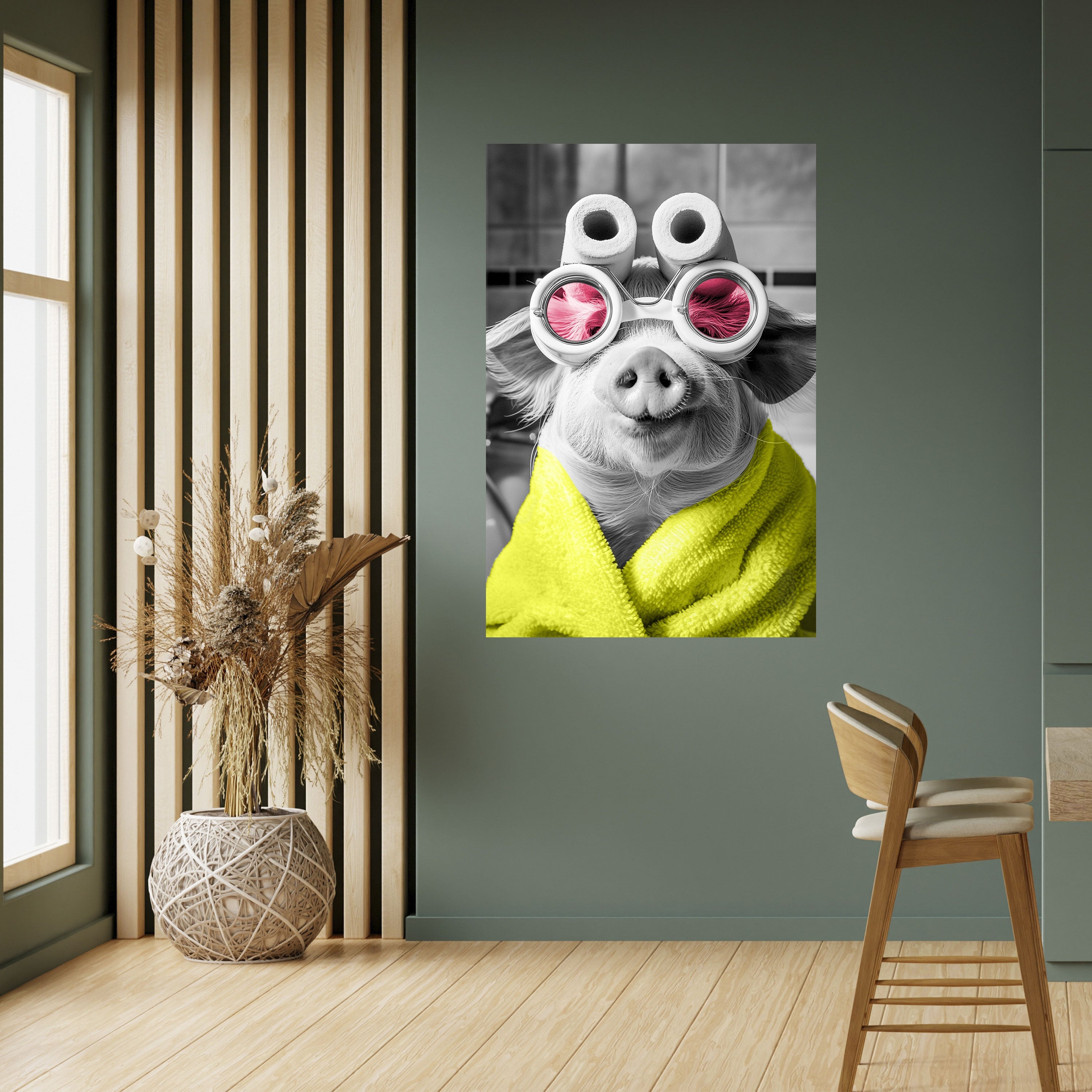 Poster vertical autocollant « PORCELET DU MATIN »