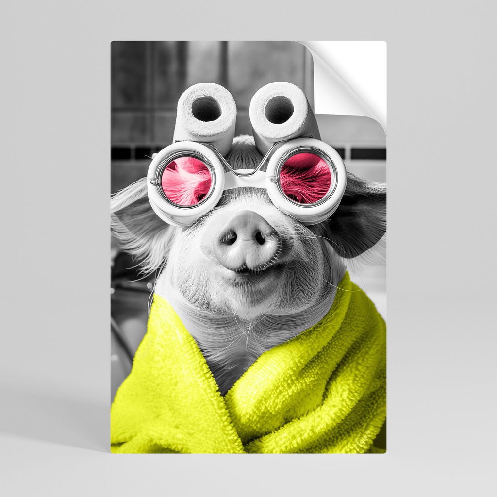 Poster vertical autocollant « PORCELET DU MATIN »