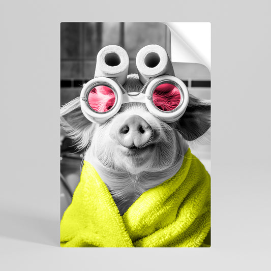 MORNING PIGLET Peel and Stick Vertical Poster