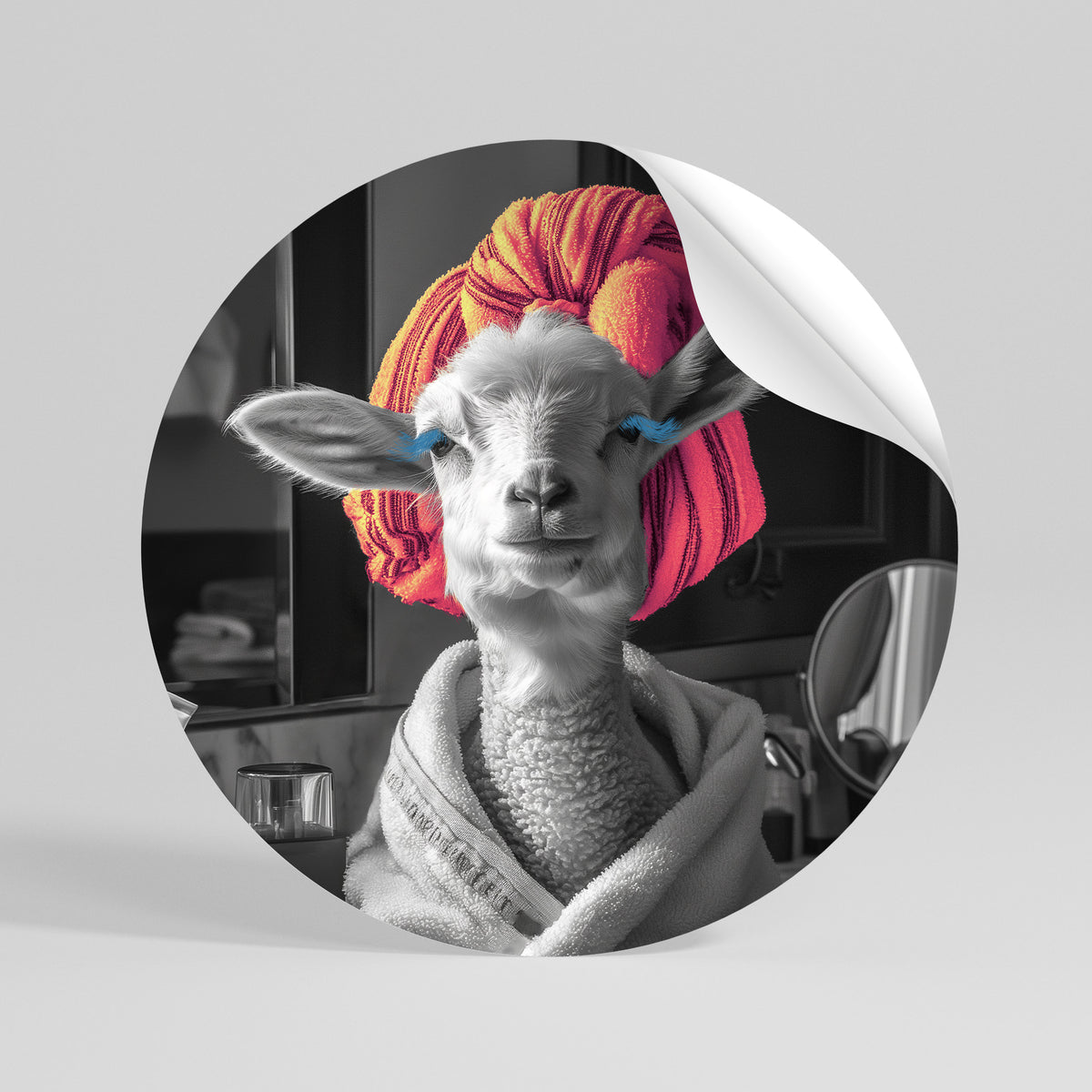 COUTURE CUDDLE Peel and Stick Round Sticker