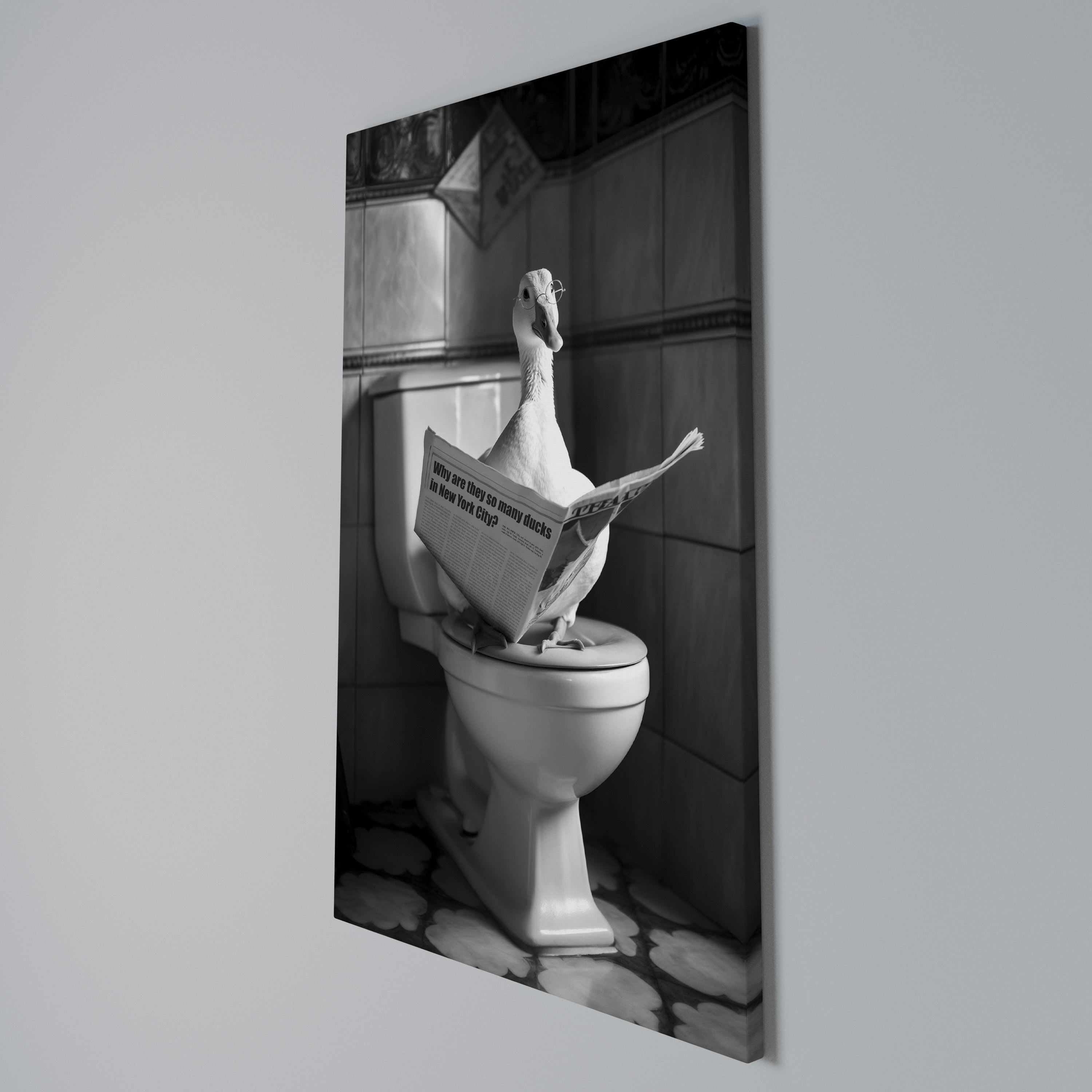 DUCKS IN THE CITY Vertical Canvas Print