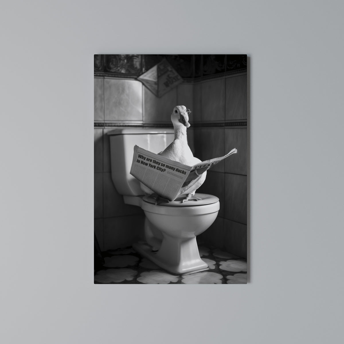 DUCKS IN THE CITY Vertical Canvas Print