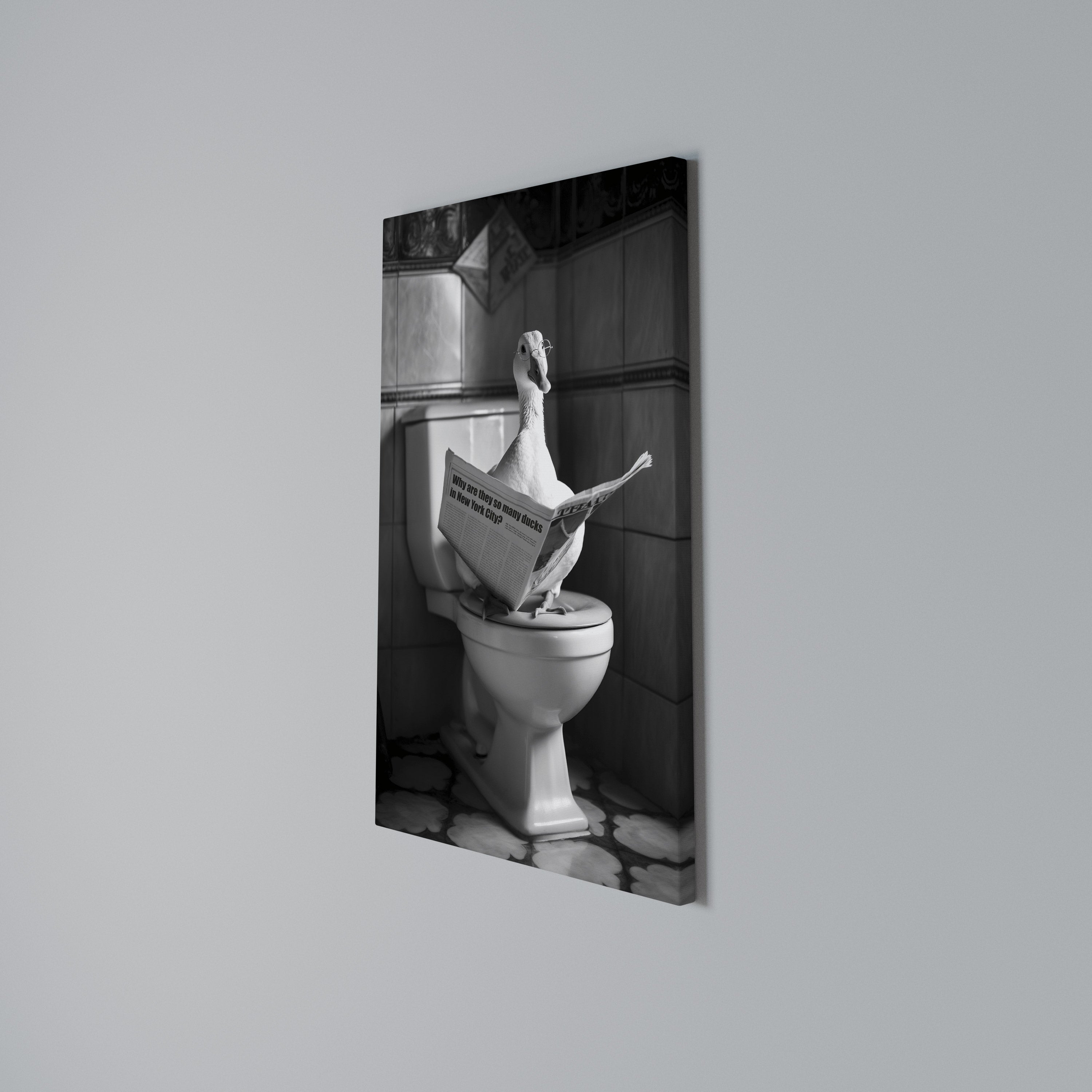 DUCKS IN THE CITY Vertical Canvas Print