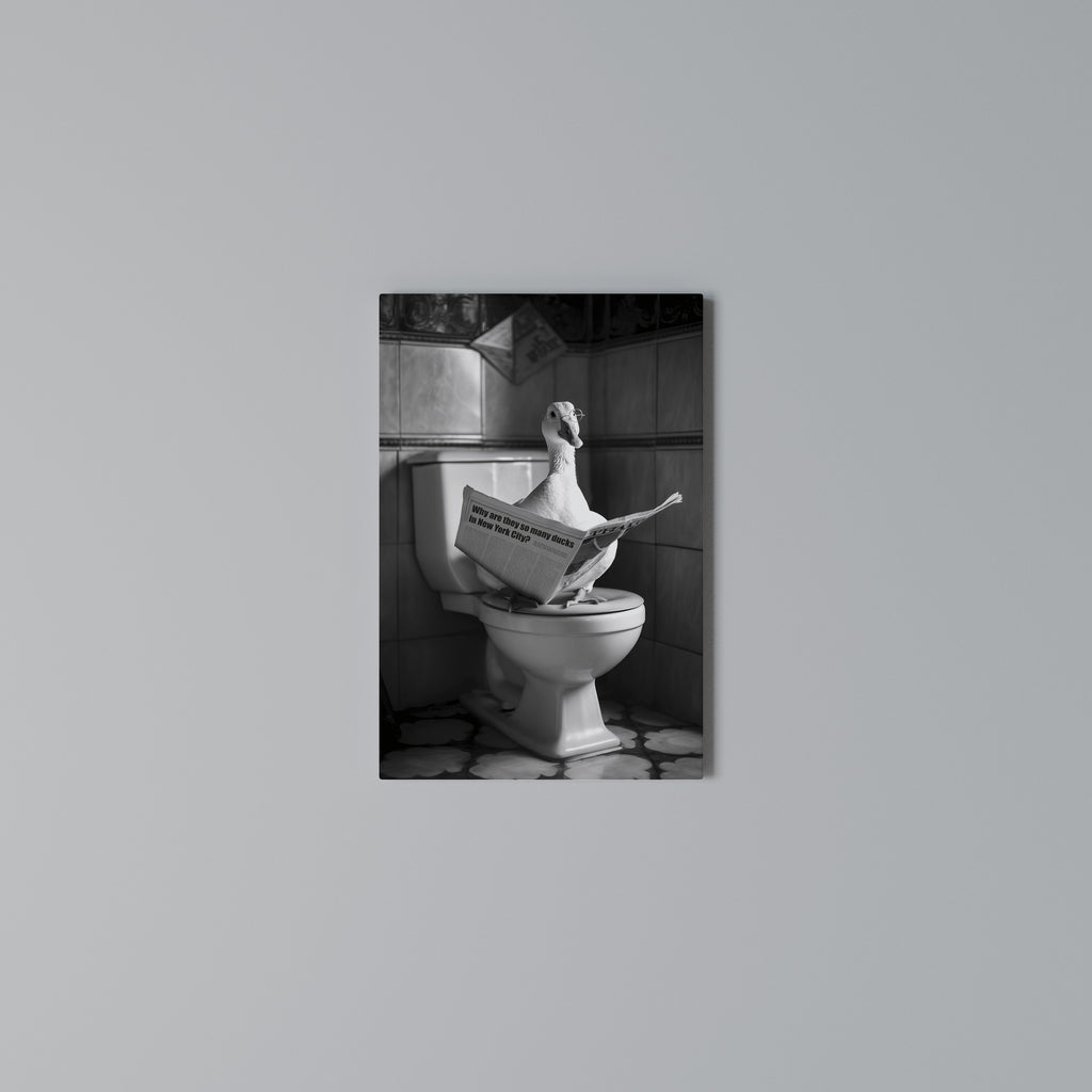 DUCKS IN THE CITY Vertical Canvas Print