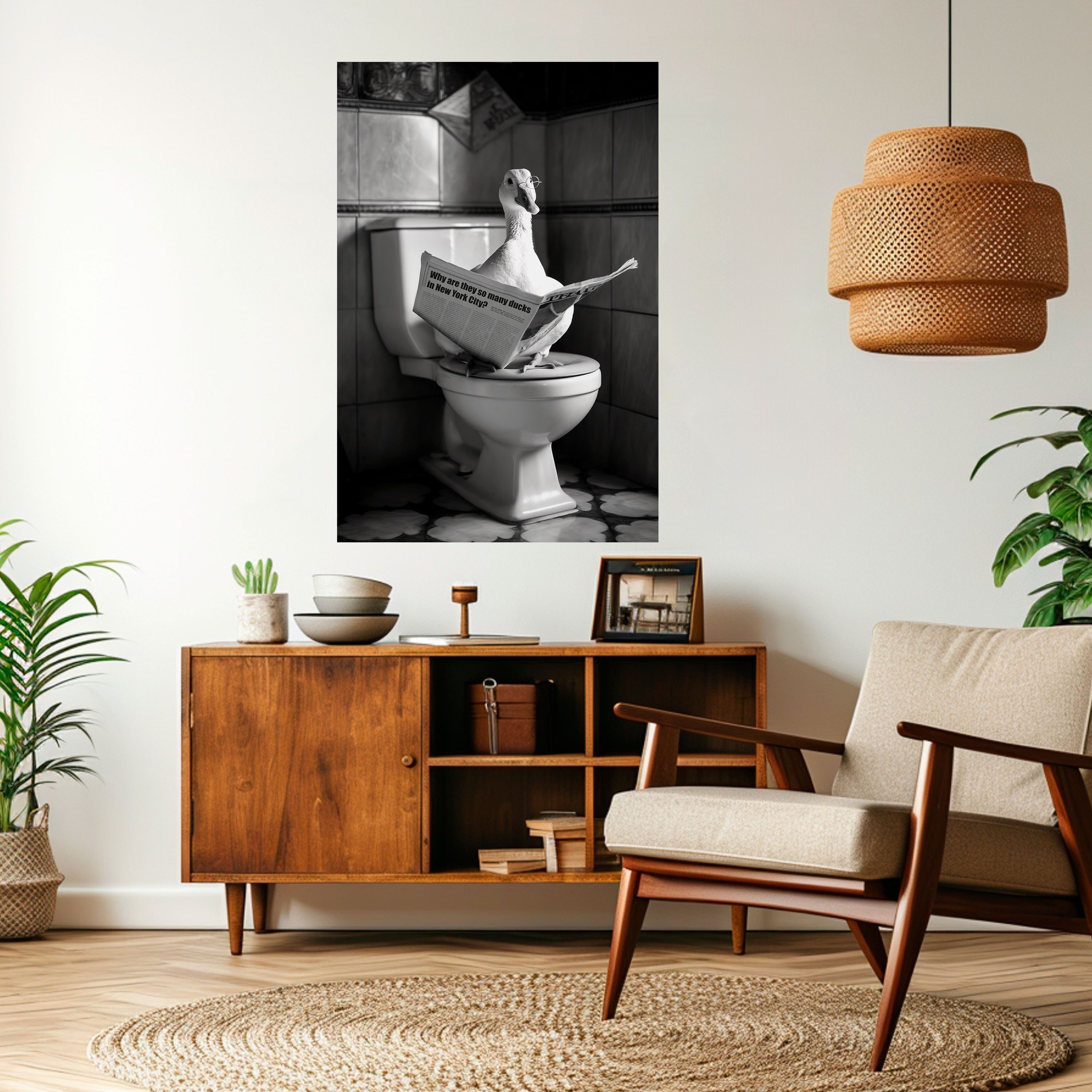 Affiche verticale autocollante « CANARDS DANS LA VILLE »