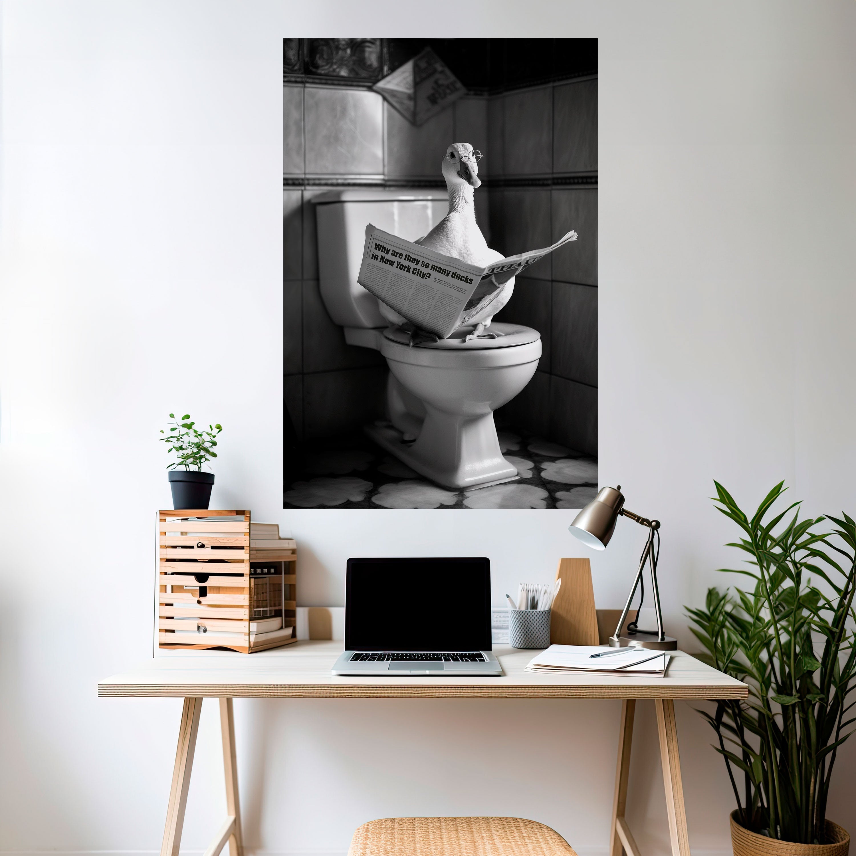 Affiche verticale autocollante « CANARDS DANS LA VILLE »