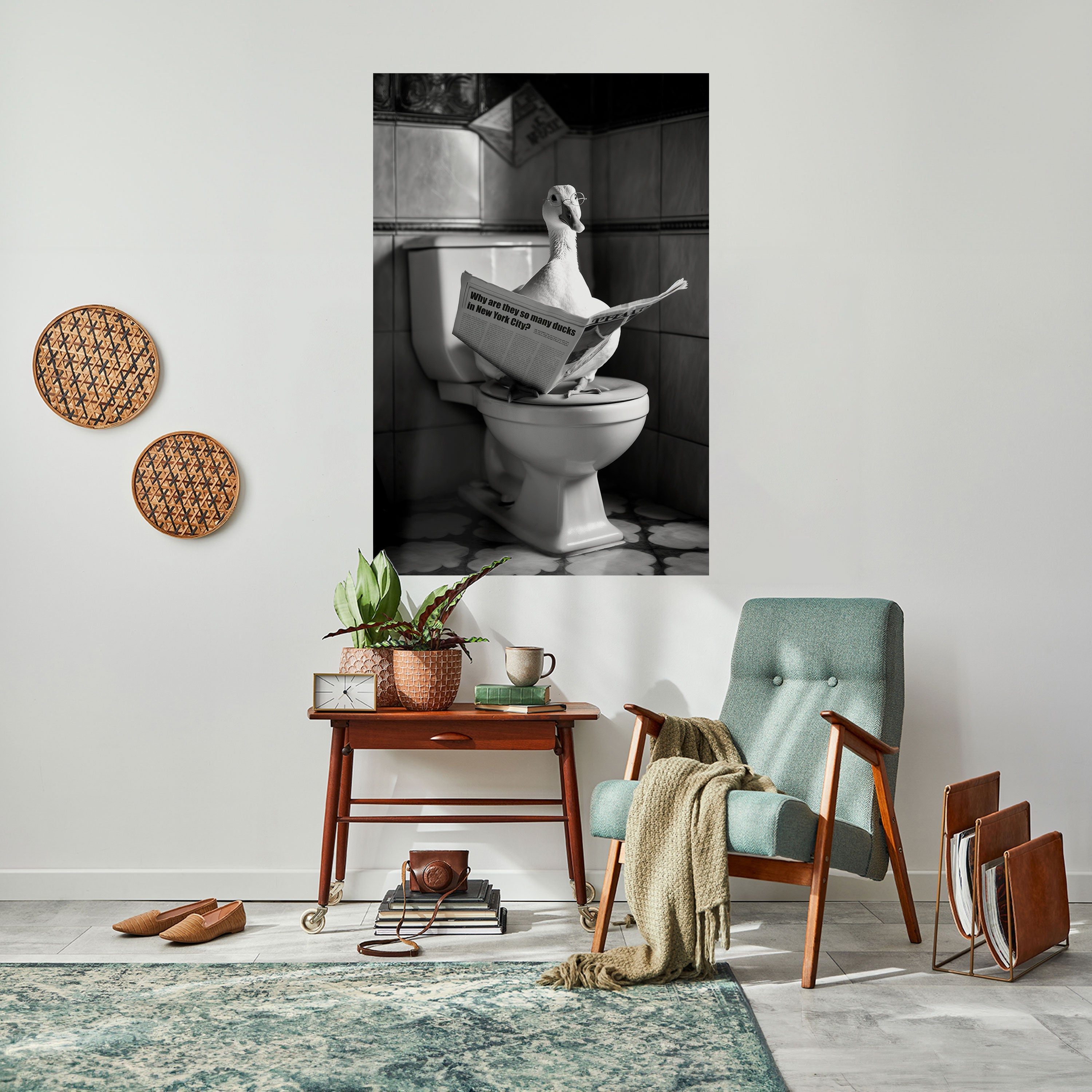 Affiche verticale autocollante « CANARDS DANS LA VILLE »