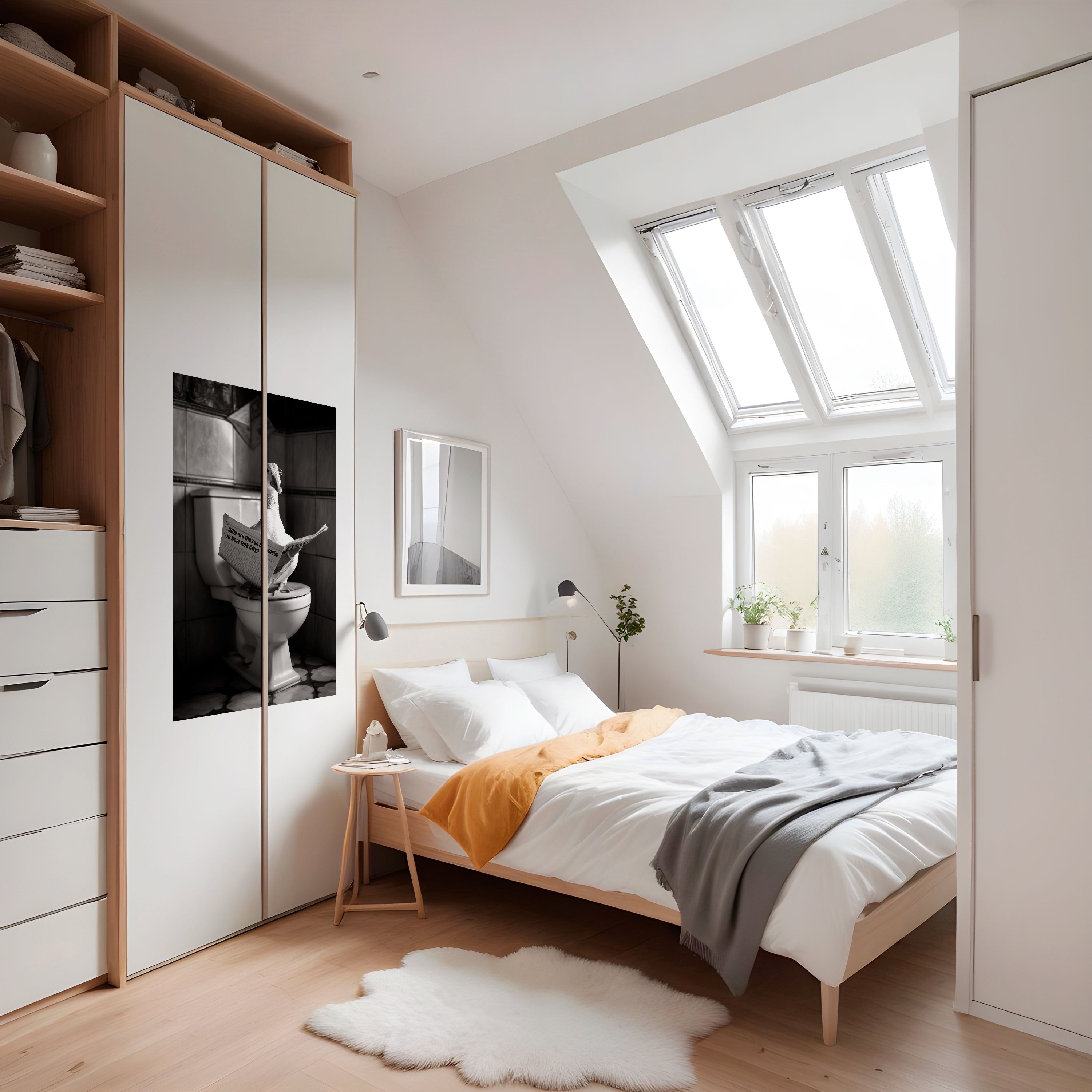 Affiche verticale autocollante « CANARDS DANS LA VILLE »