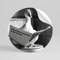 DUCKS IN THE CITY Peel and Stick Round Sticker