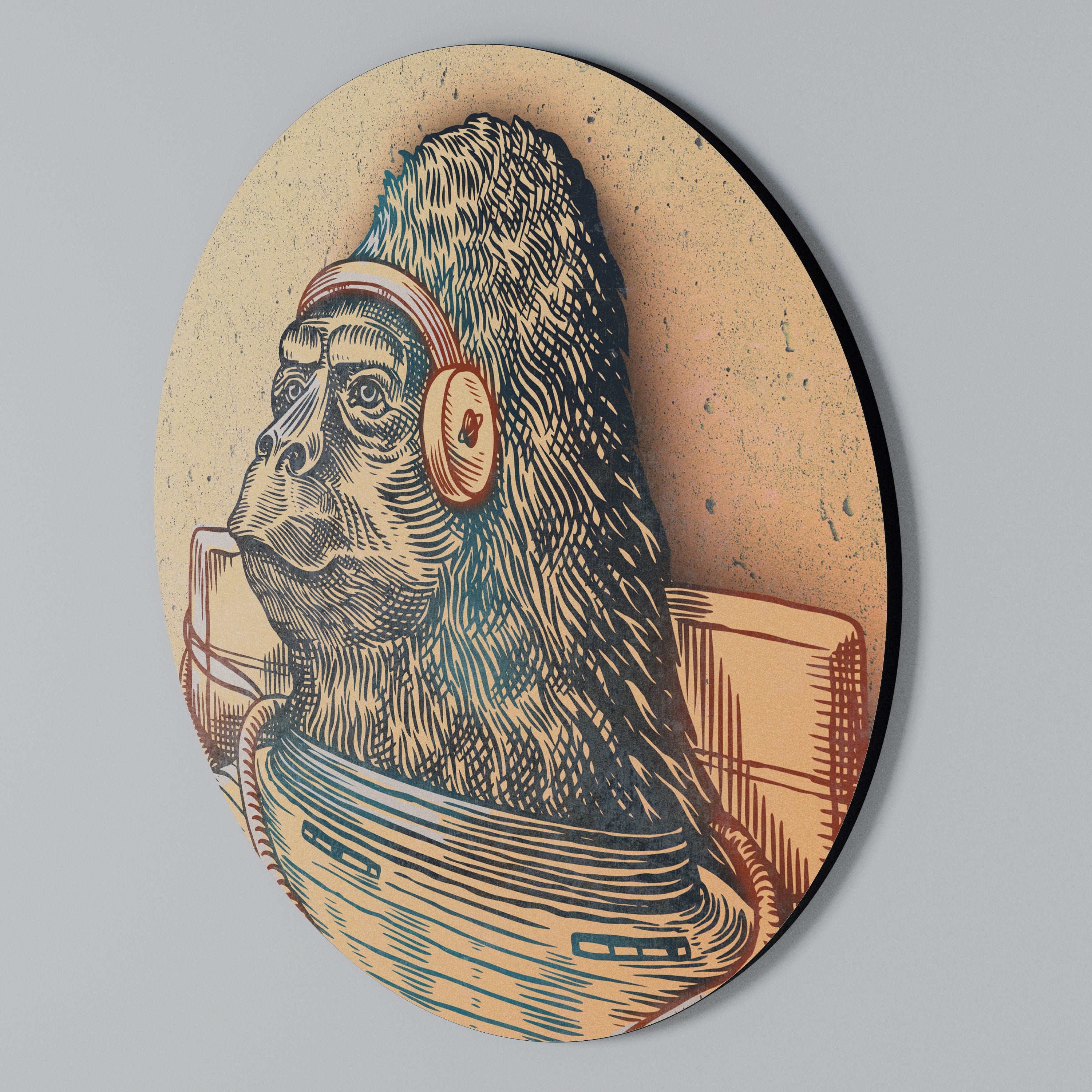 GORILLA GROOVE Round Wall Art