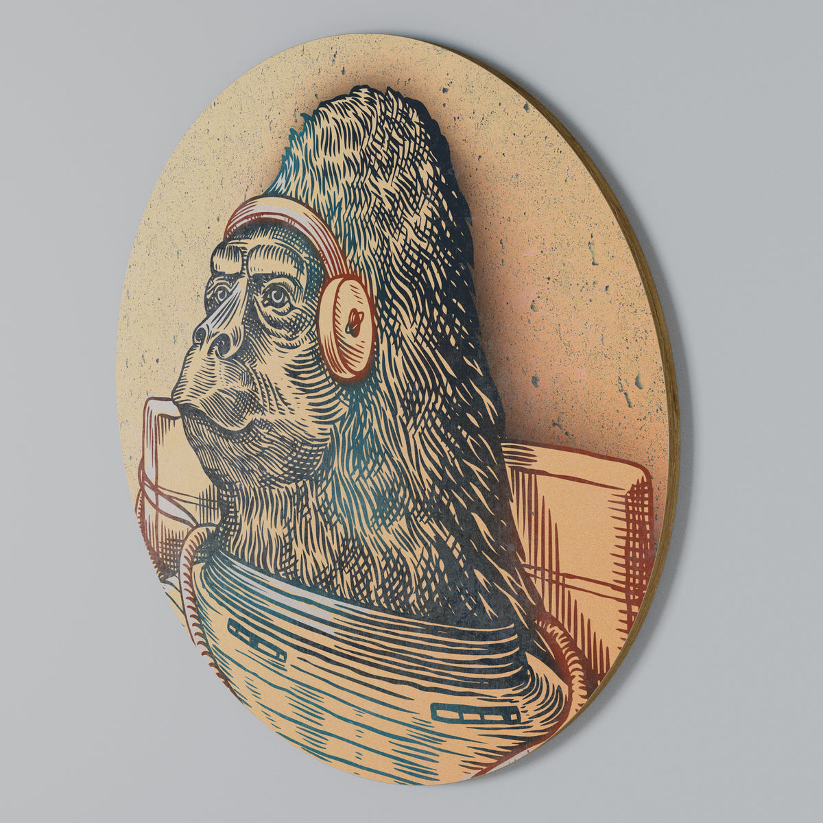 GORILLA GROOVE Round Wall Art