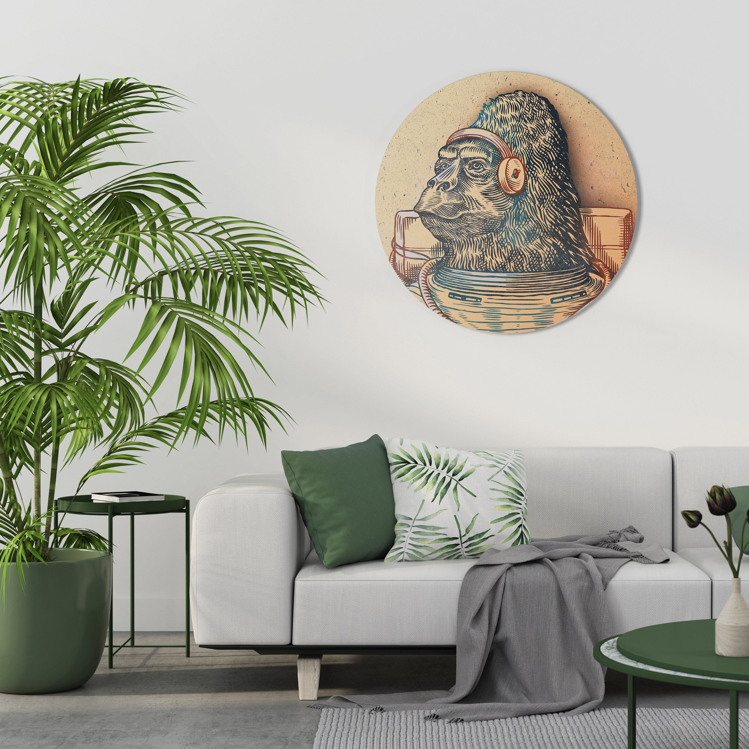 Décoration murale ronde GORILLA GROOVE