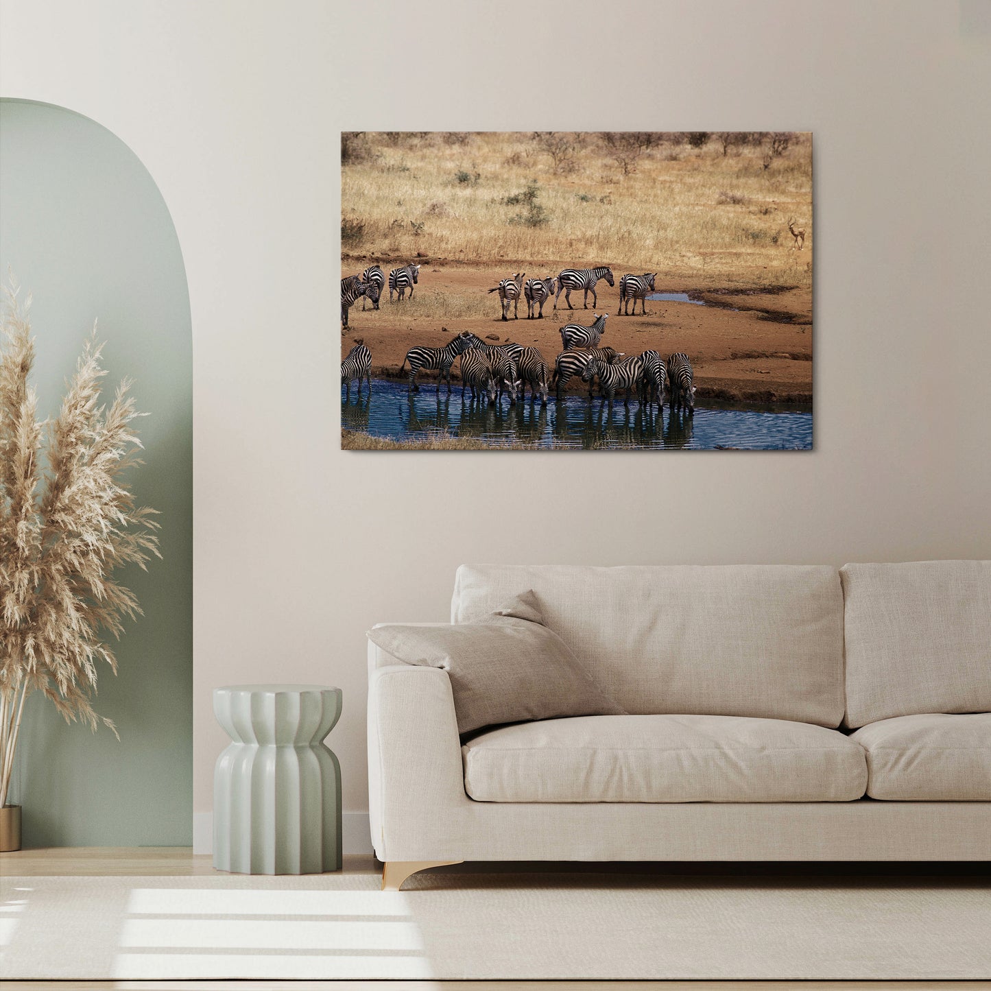 THE ZEBRA HARMONY Horizontal Canvas Print
