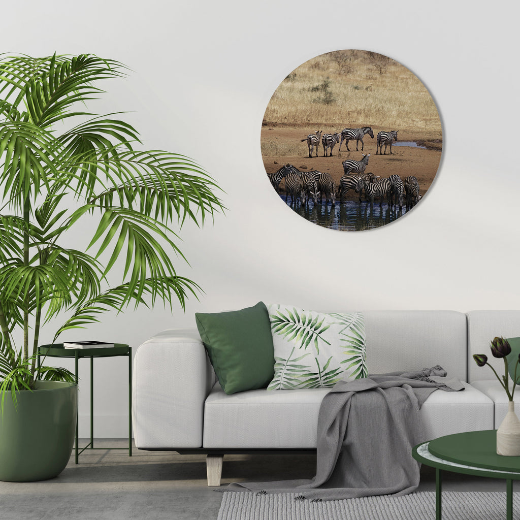 L'HARMONIE ZÉBRÉE Art mural rond