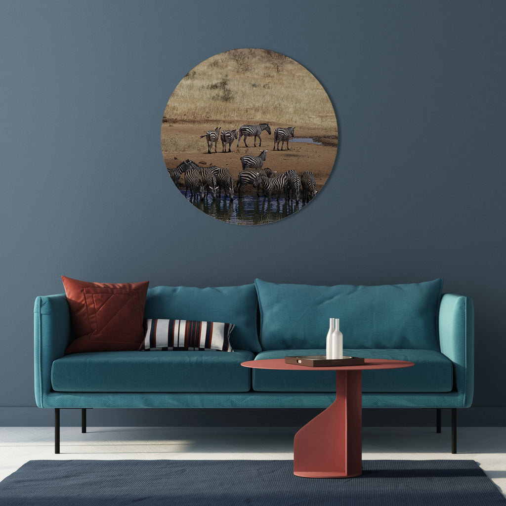L'HARMONIE ZÉBRÉE Art mural rond