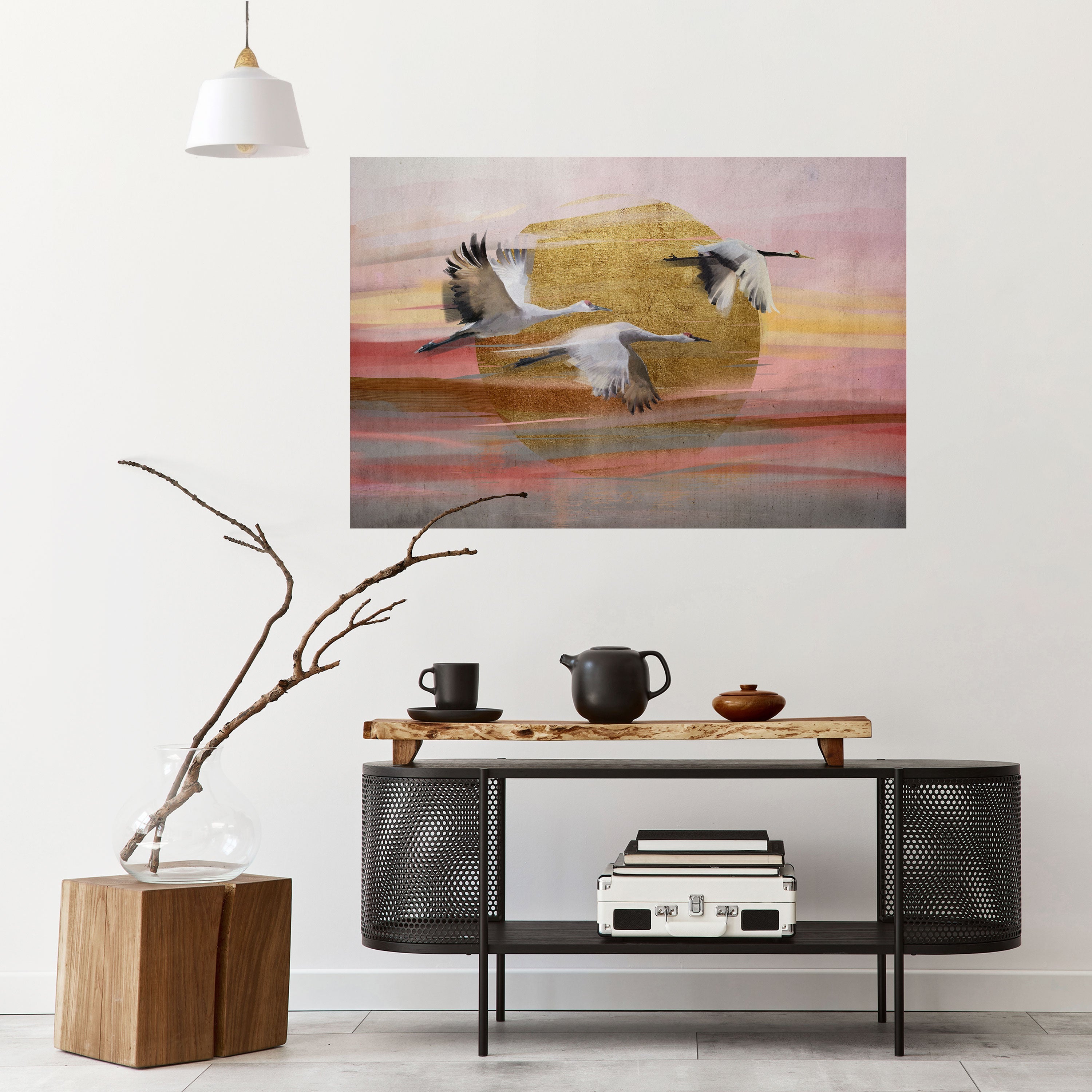 Affiche horizontale autocollante « SYMPHONIE DE VOL ÉLÉGANTE »