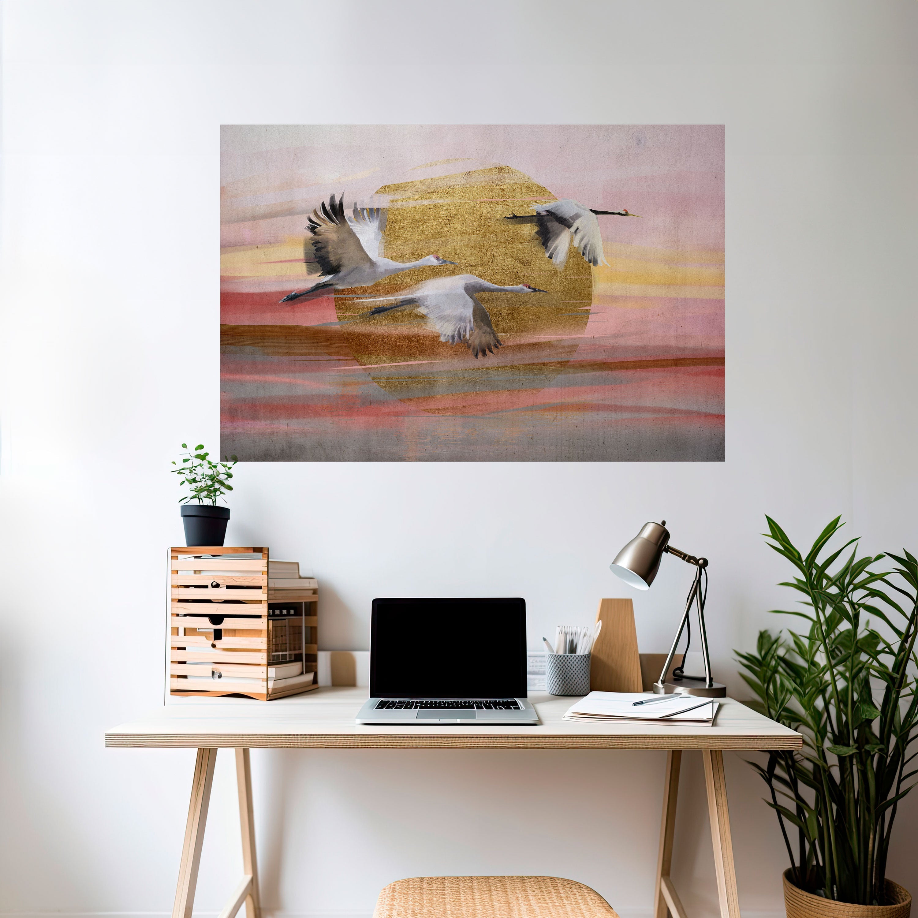 Affiche horizontale autocollante « SYMPHONIE DE VOL ÉLÉGANTE »