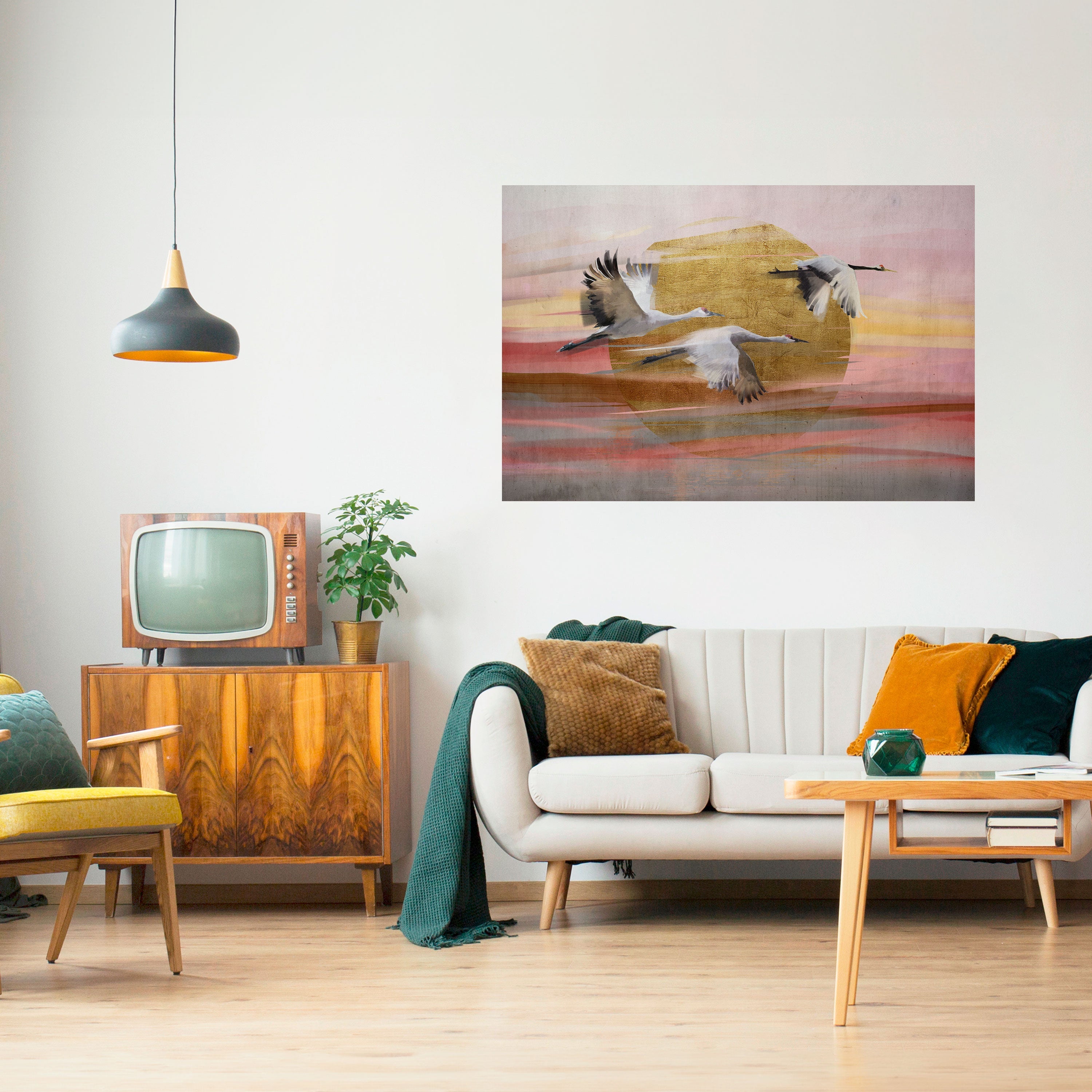 Affiche horizontale autocollante « SYMPHONIE DE VOL ÉLÉGANTE »