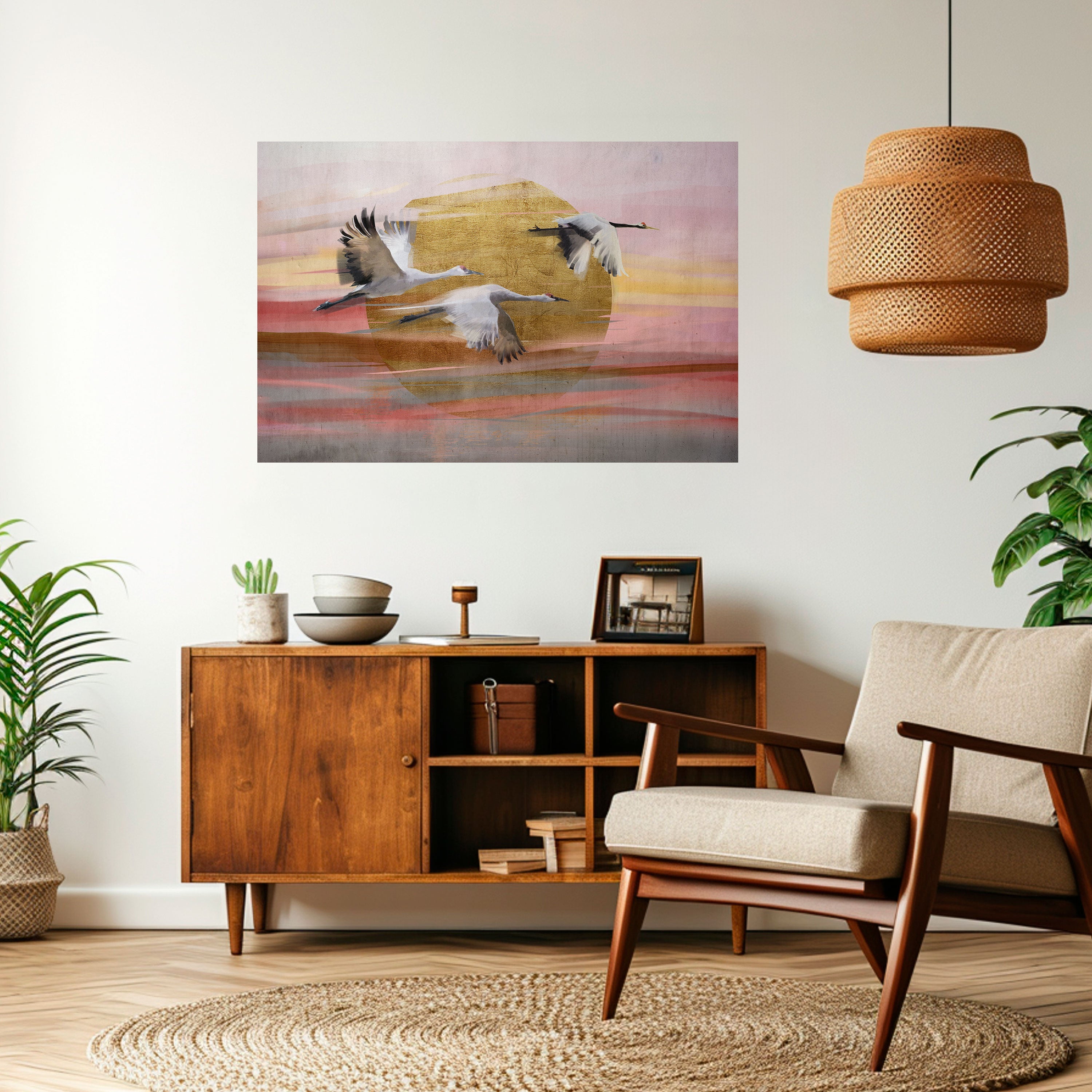 Affiche horizontale autocollante « SYMPHONIE DE VOL ÉLÉGANTE »