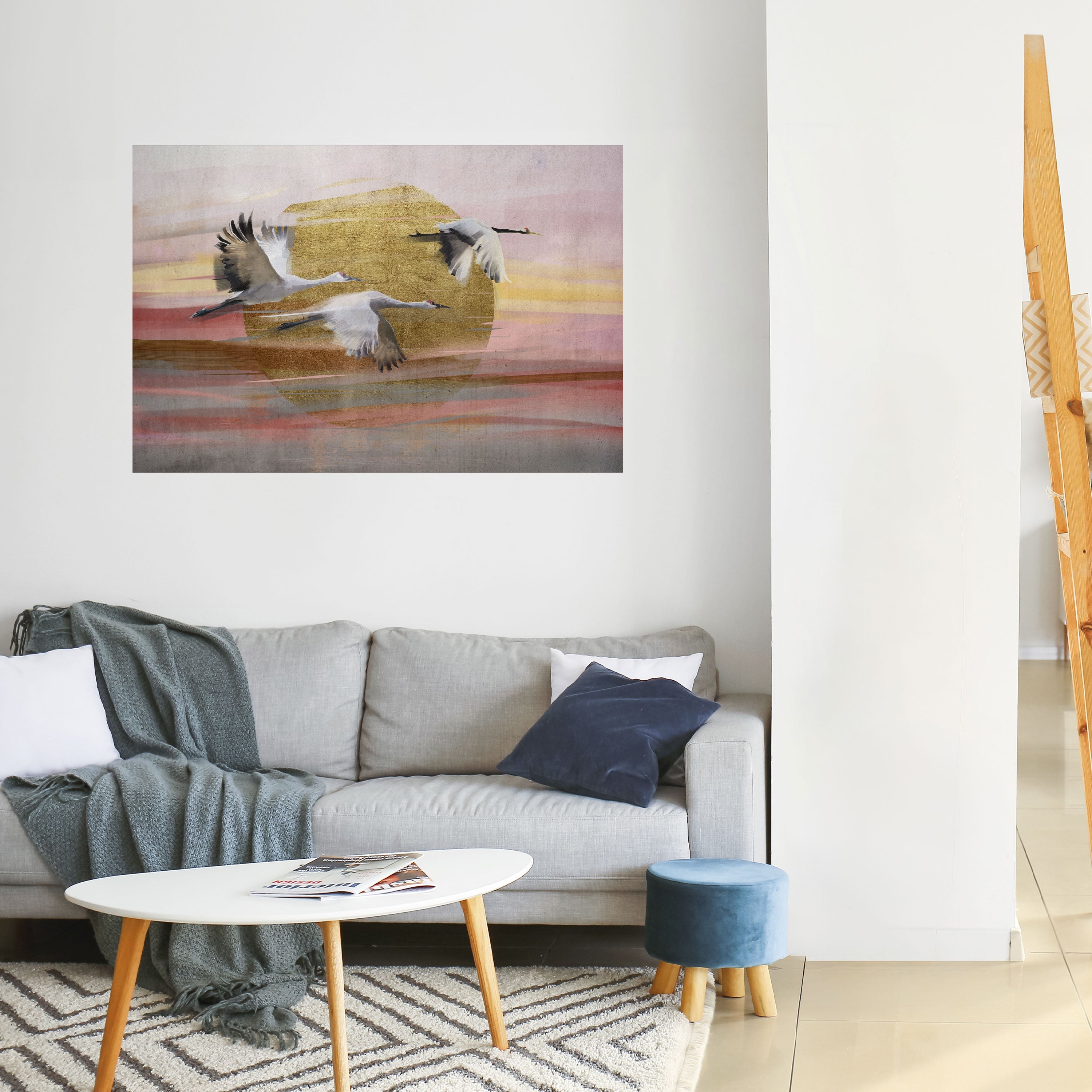 Affiche horizontale autocollante « SYMPHONIE DE VOL ÉLÉGANTE »