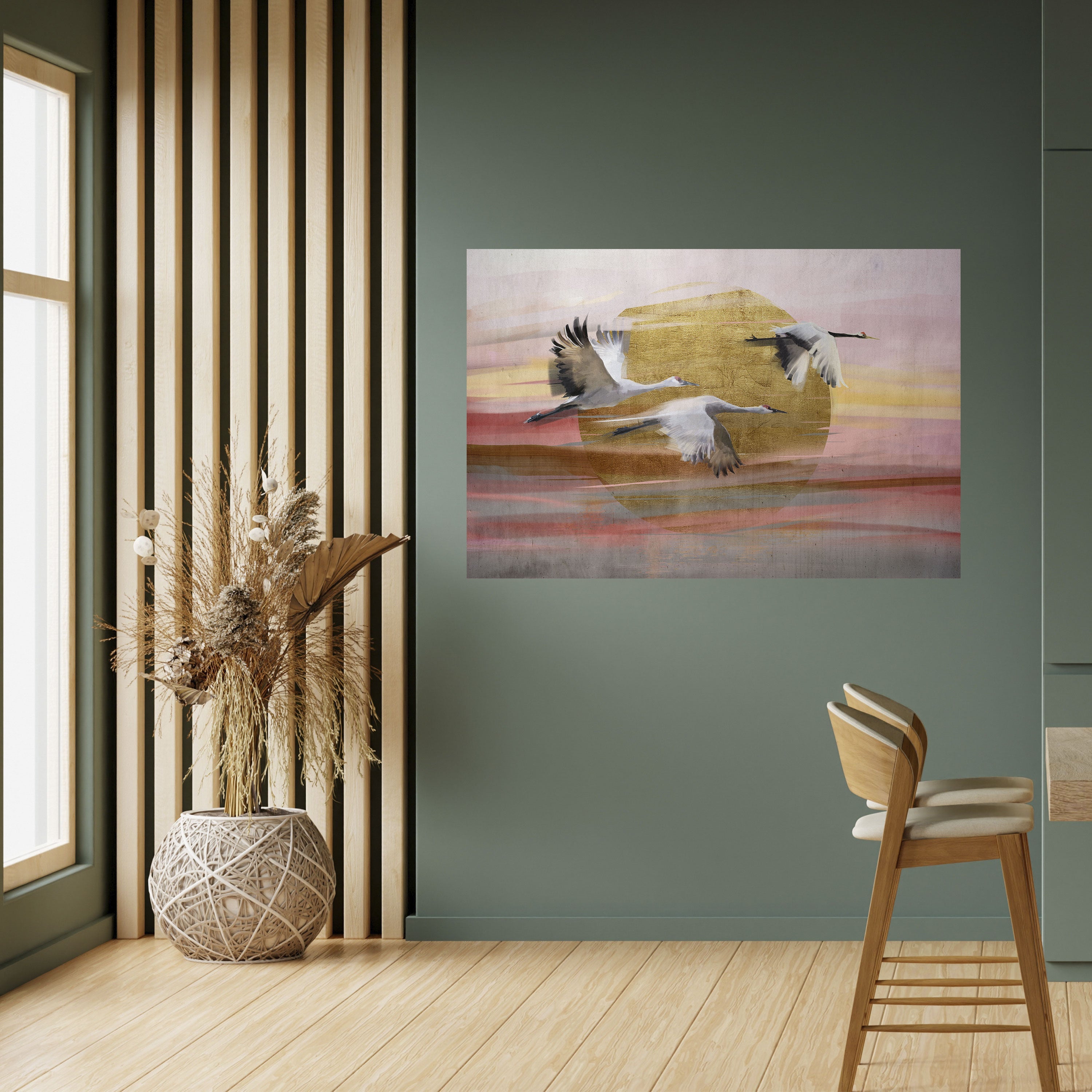 Affiche horizontale autocollante « SYMPHONIE DE VOL ÉLÉGANTE »