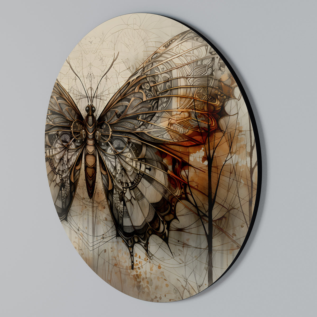 MECHANICAL BEAUTY UNVEILED Round Wall Art