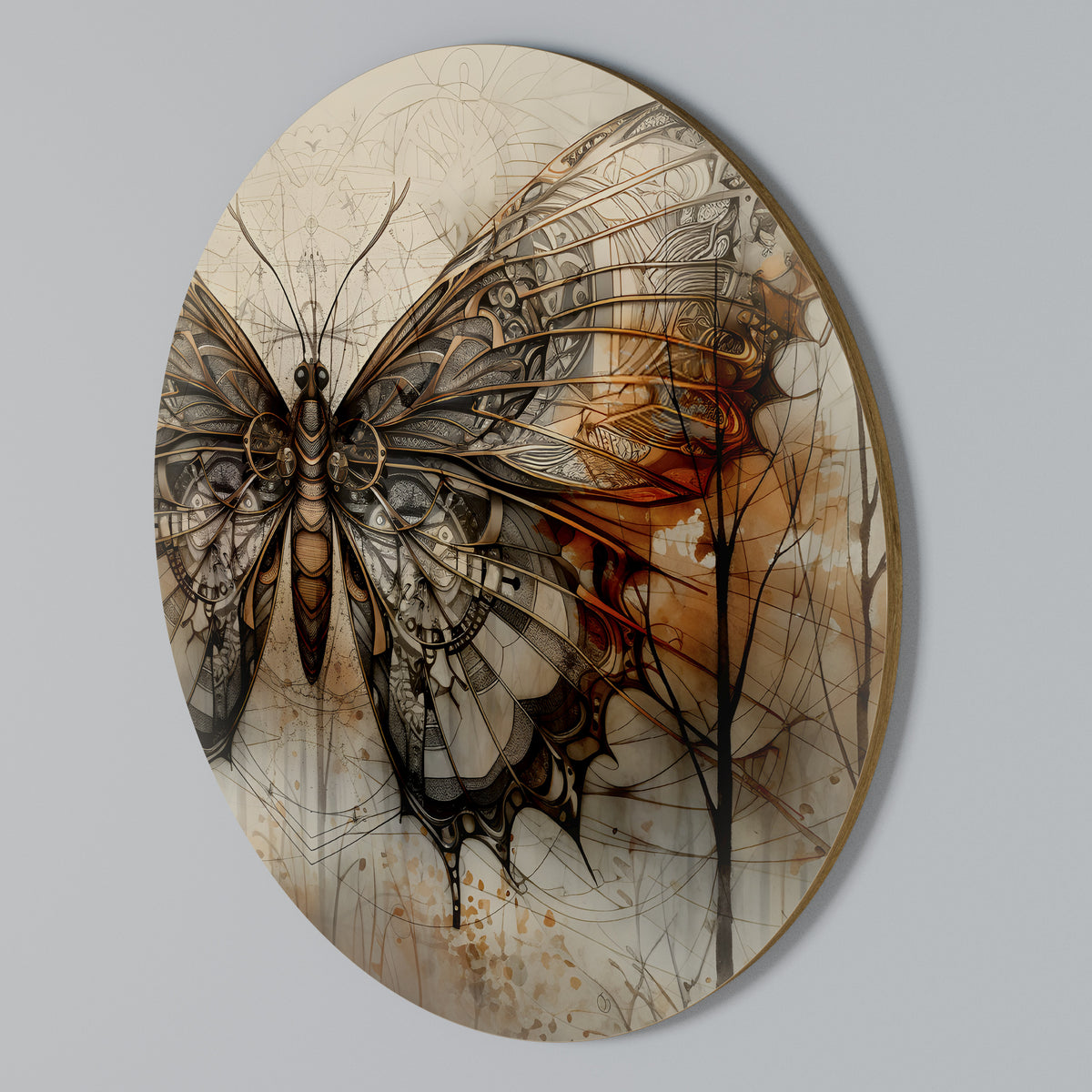 MECHANICAL BEAUTY UNVEILED Round Wall Art