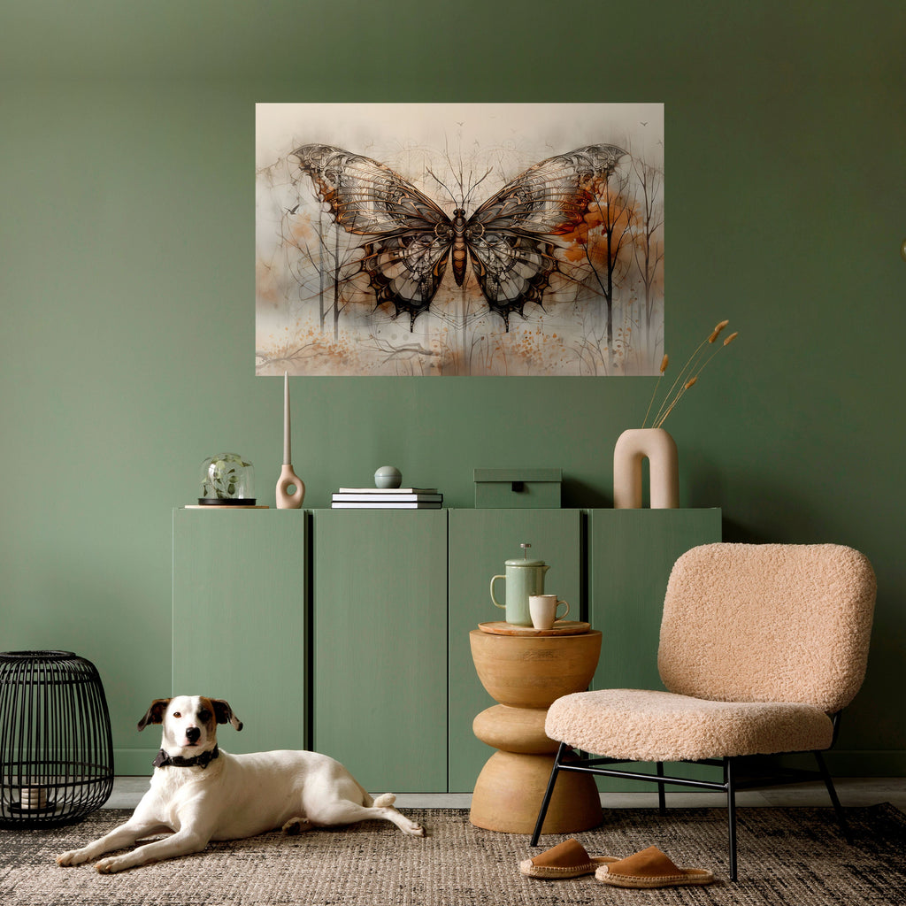 La beauté mécanique dévoilée : affiche horizontale autocollante