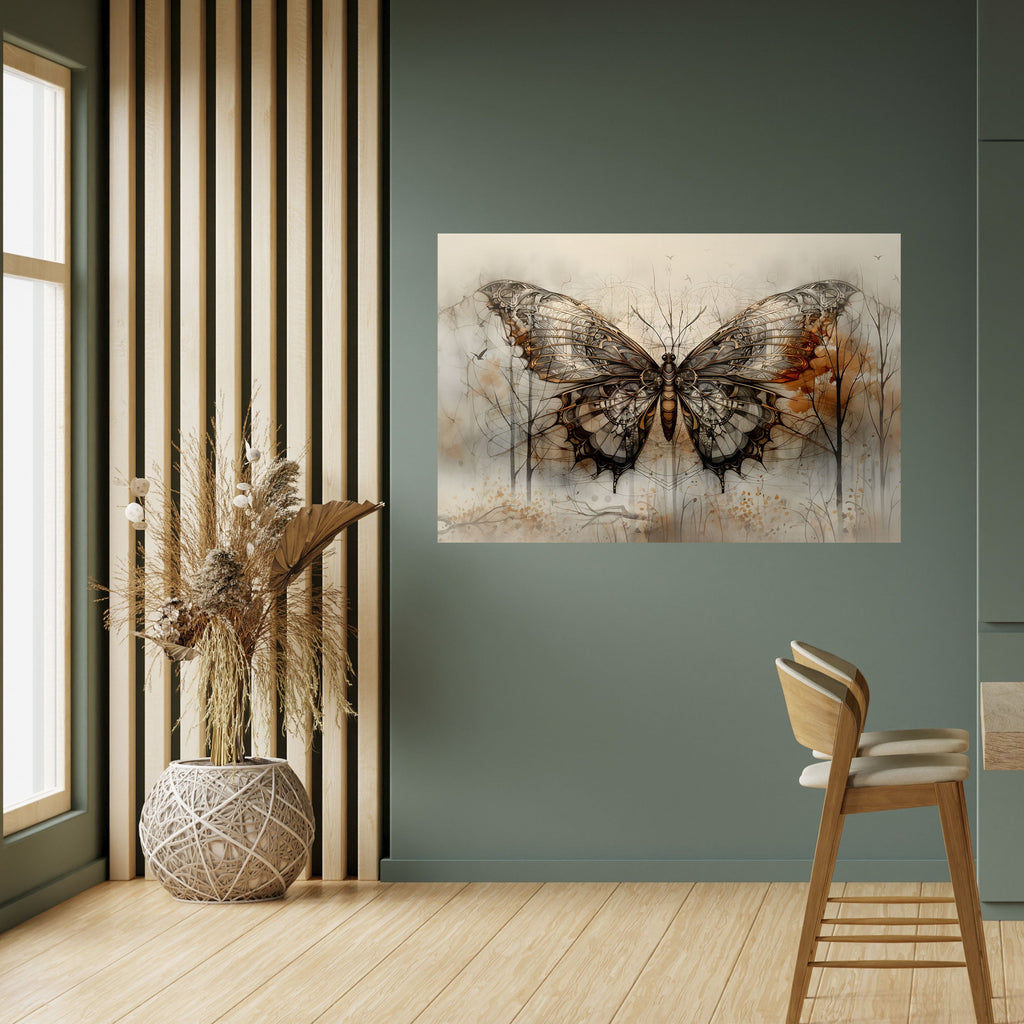 La beauté mécanique dévoilée : affiche horizontale autocollante