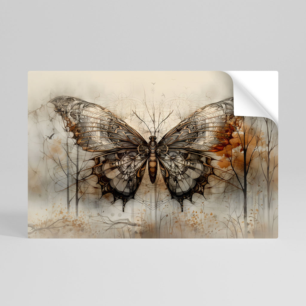 La beauté mécanique dévoilée : affiche horizontale autocollante