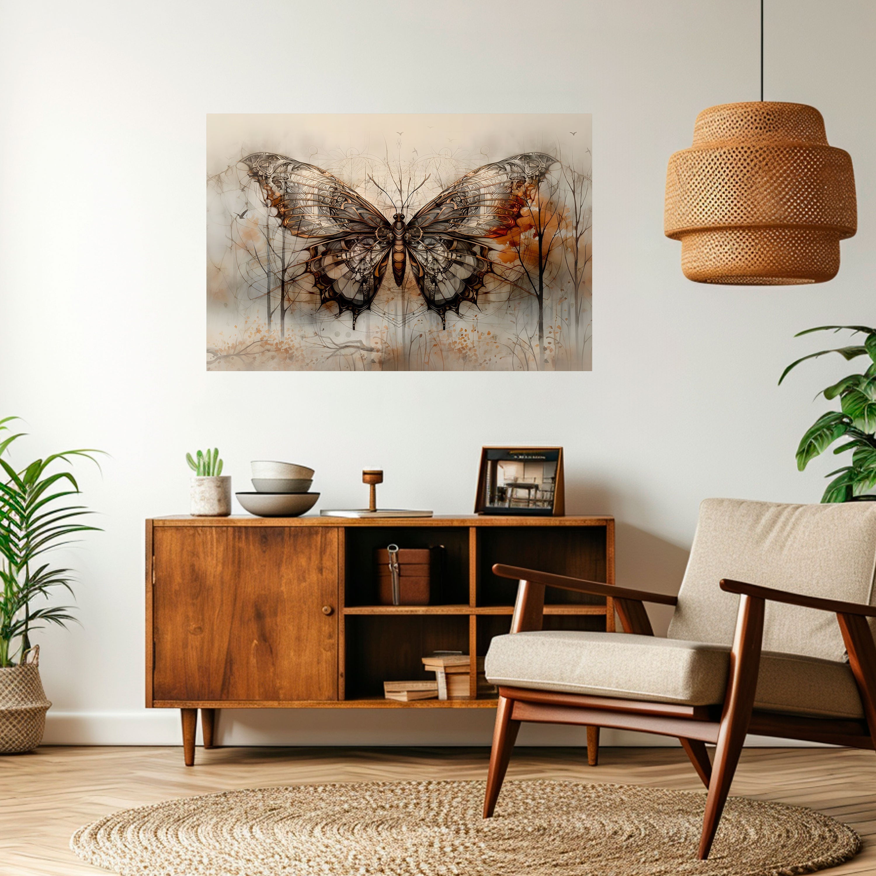 La beauté mécanique dévoilée : affiche horizontale autocollante