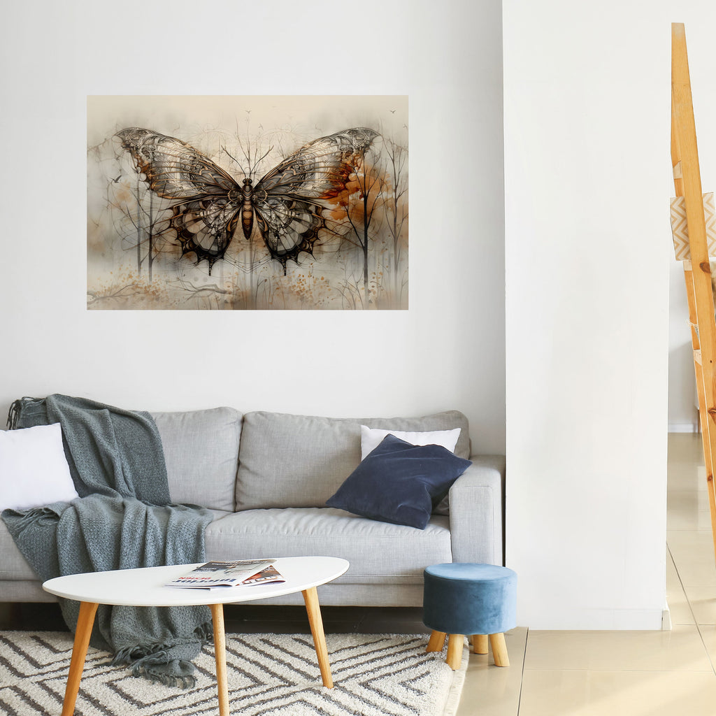 La beauté mécanique dévoilée : affiche horizontale autocollante