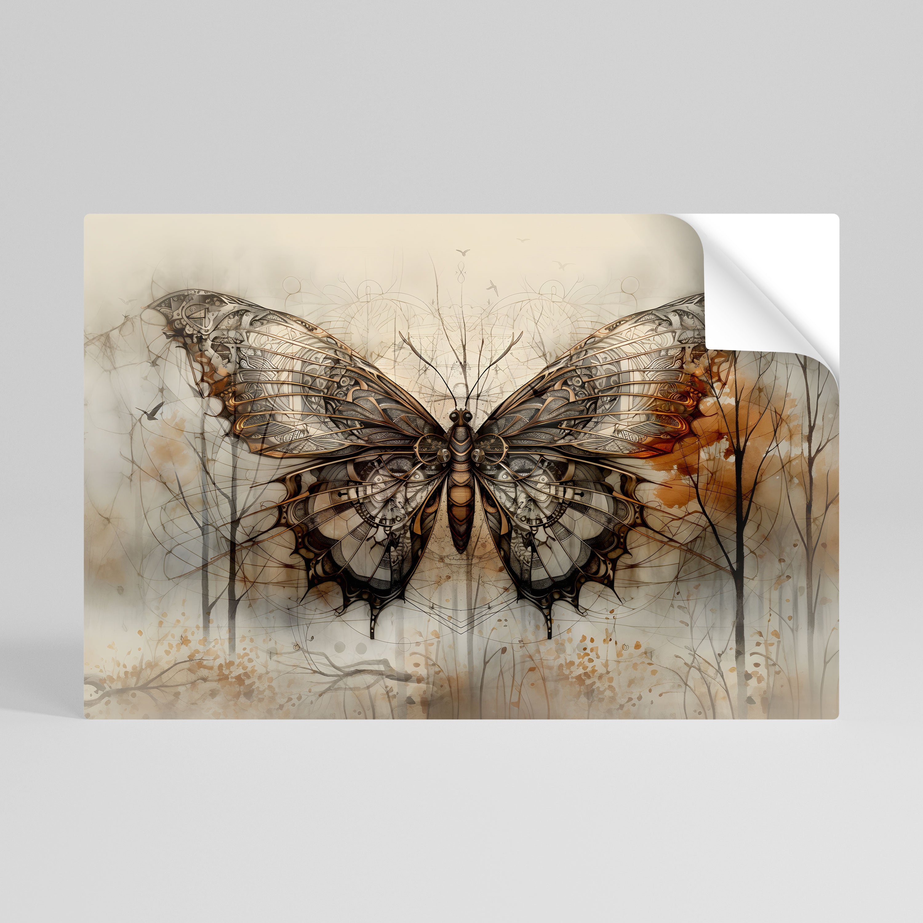 La beauté mécanique dévoilée : affiche horizontale autocollante