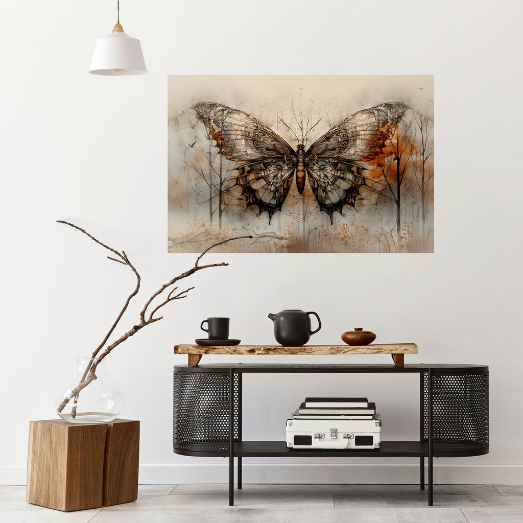 La beauté mécanique dévoilée : affiche horizontale autocollante