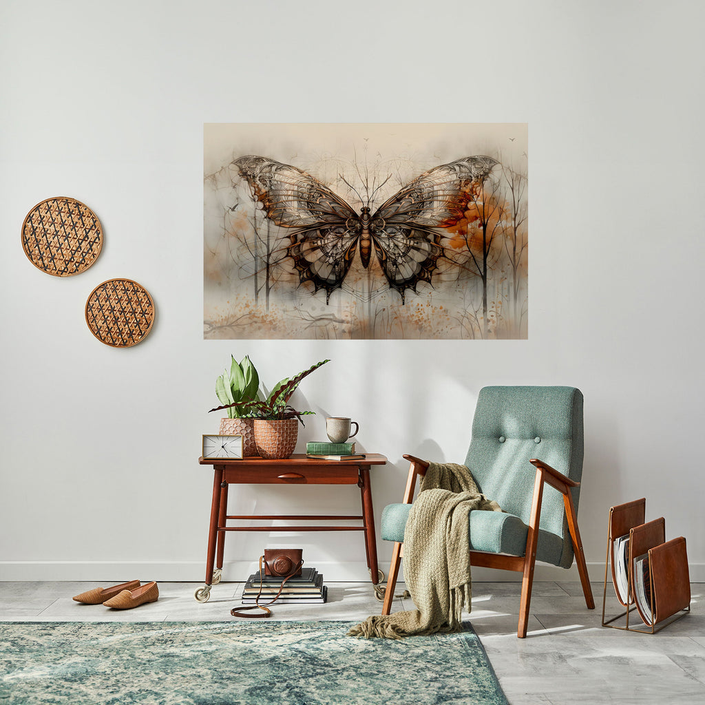 La beauté mécanique dévoilée : affiche horizontale autocollante