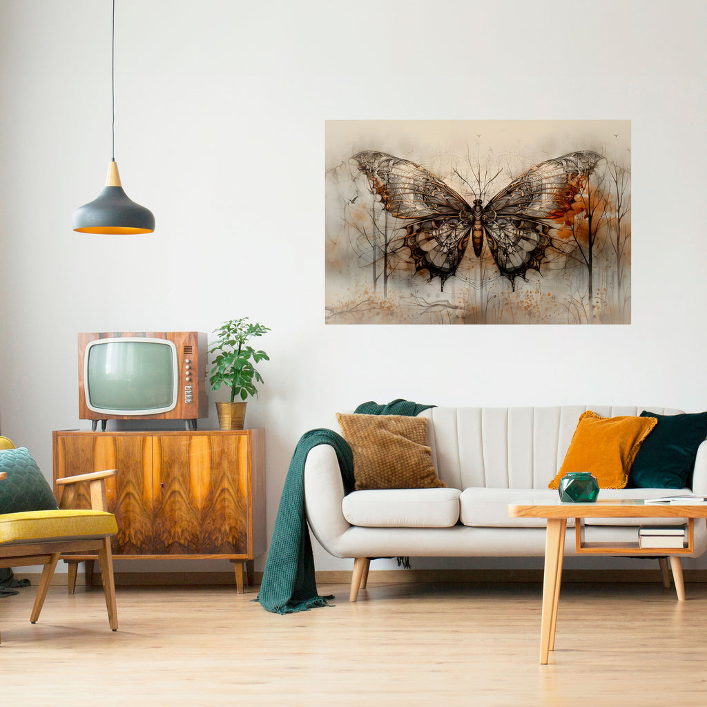 La beauté mécanique dévoilée : affiche horizontale autocollante