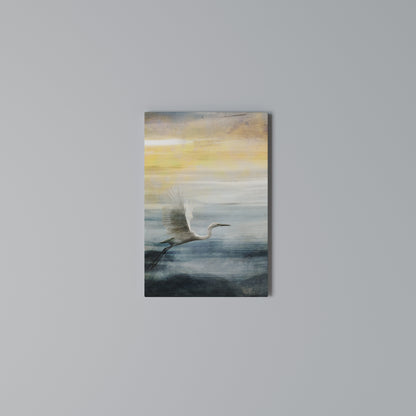 HERON IN FLY Vertical Canvas Print