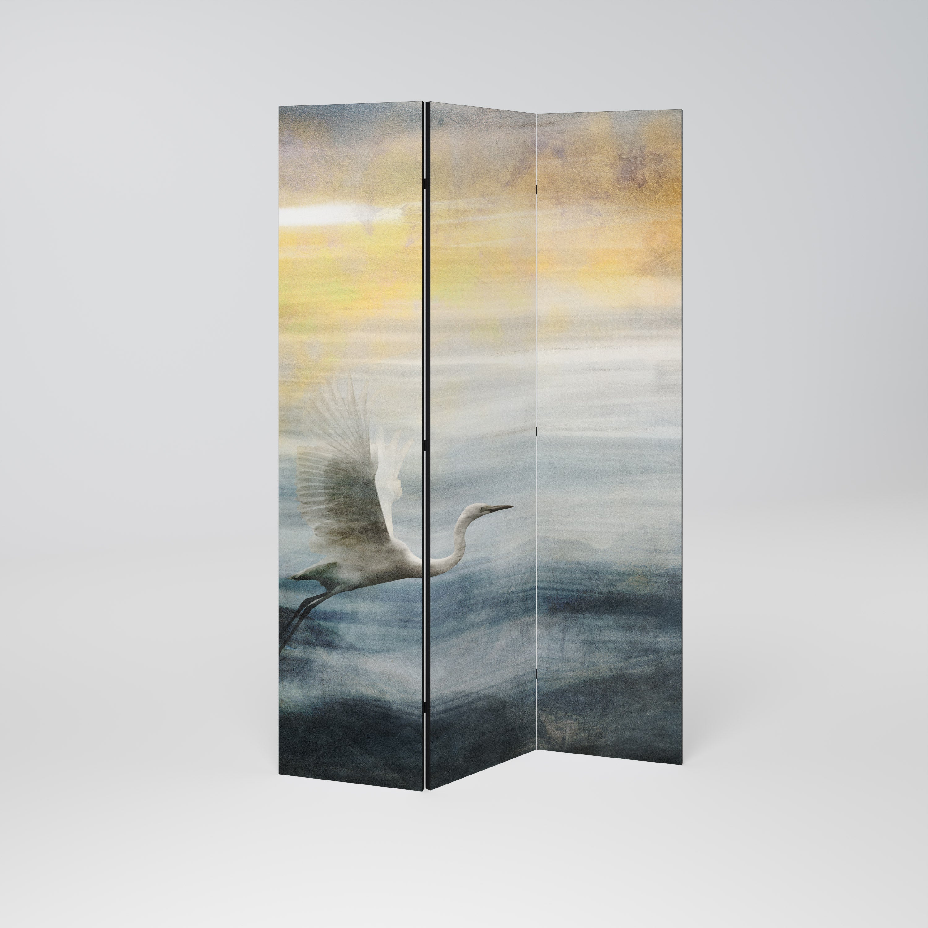 HERON IN FLY 3-Panel Room Divider