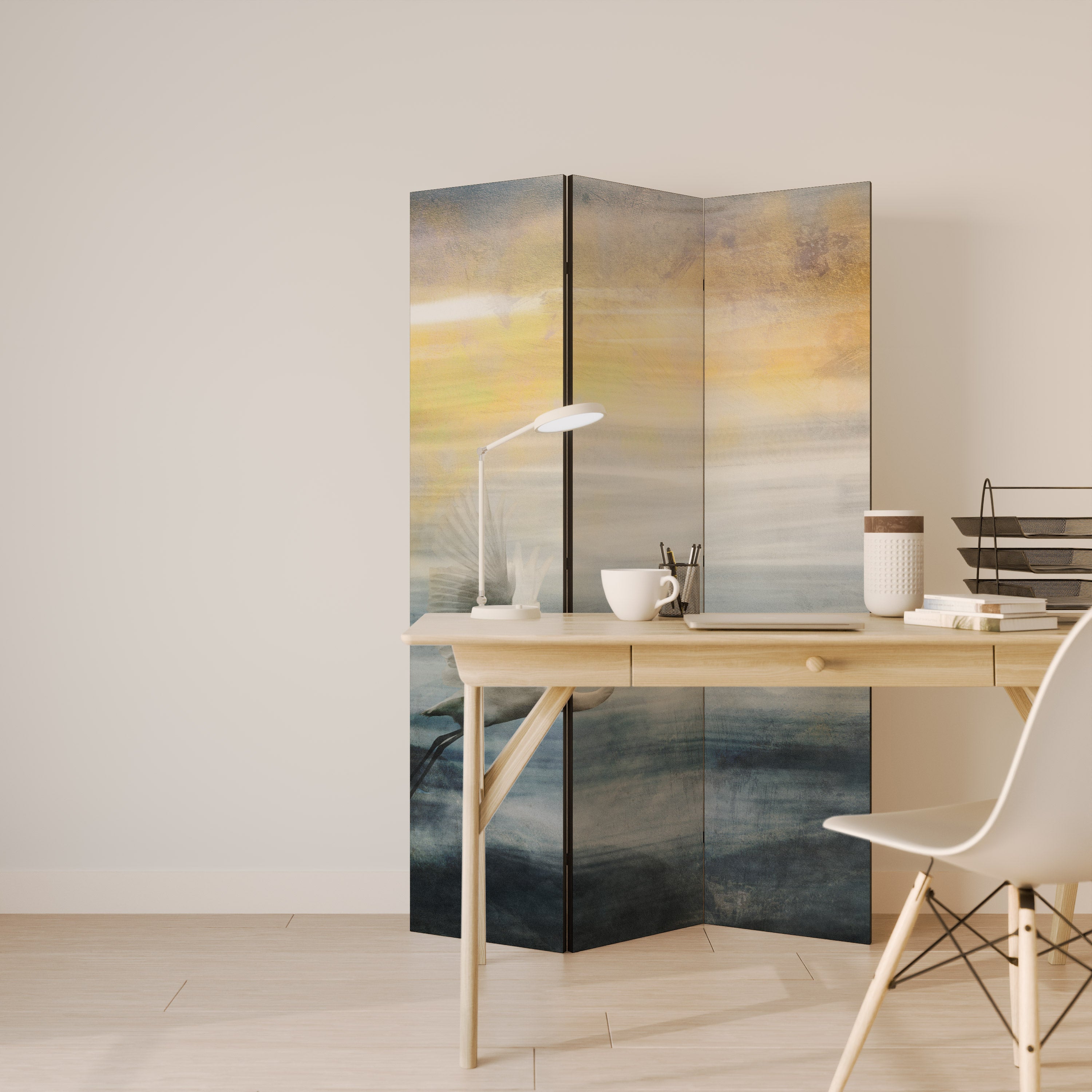HERON IN FLY 3-Panel Room Divider