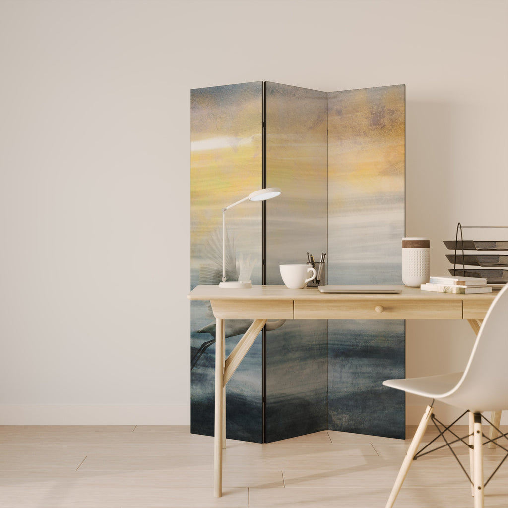 HERON IN FLY Decorative 3-Panel Room Divider