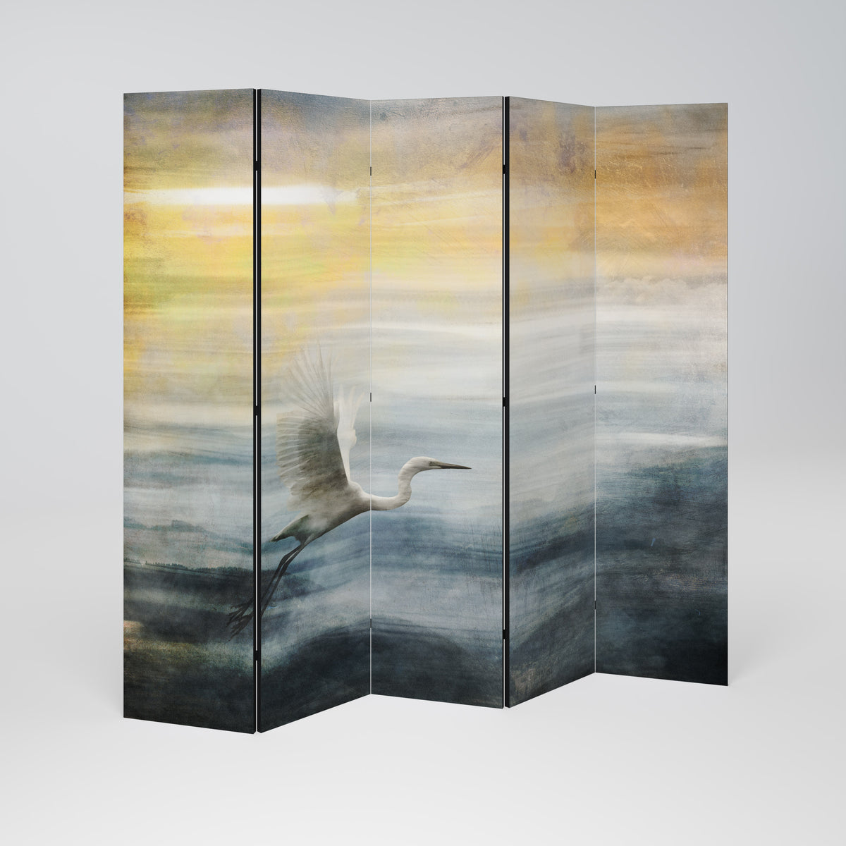 HERON IN FLY 5-Panel Room Divider