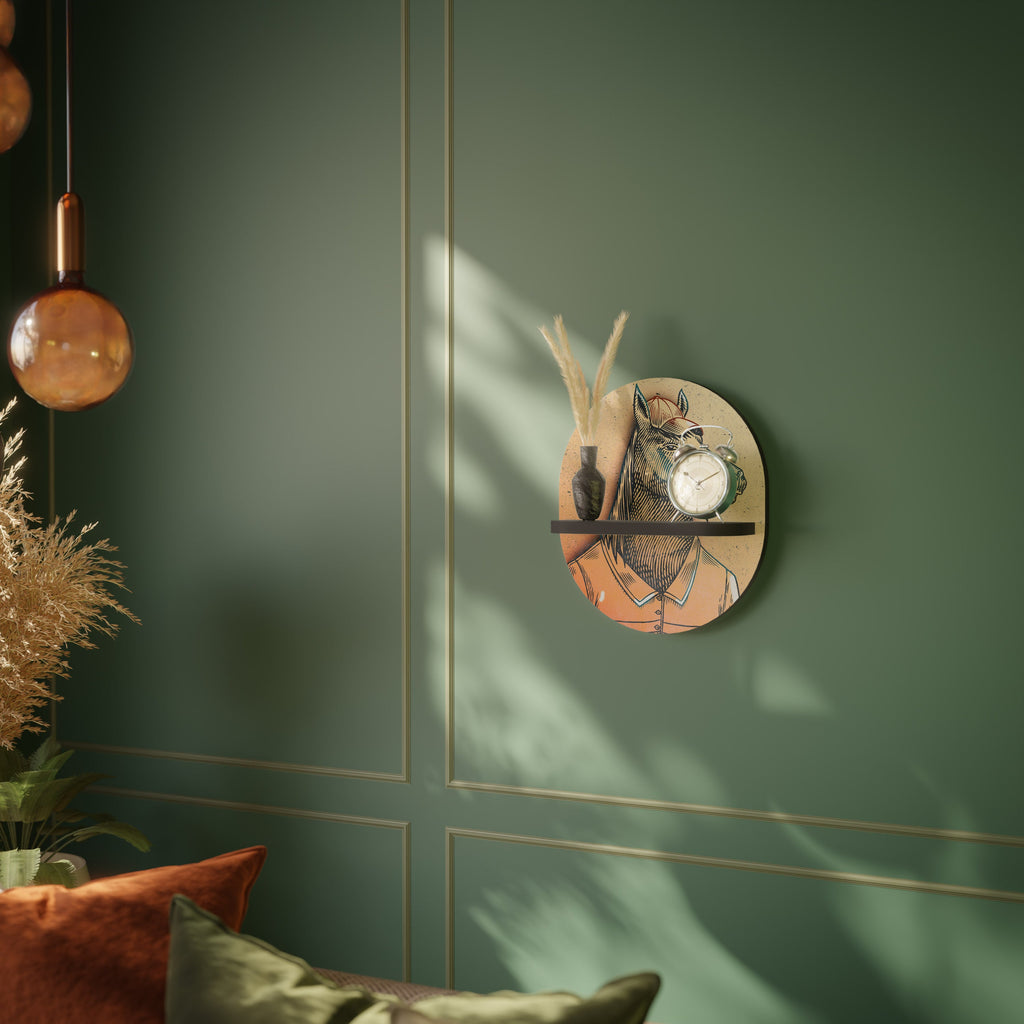 Étagère d'art ovale EQUINE SWAGGER en finition noire