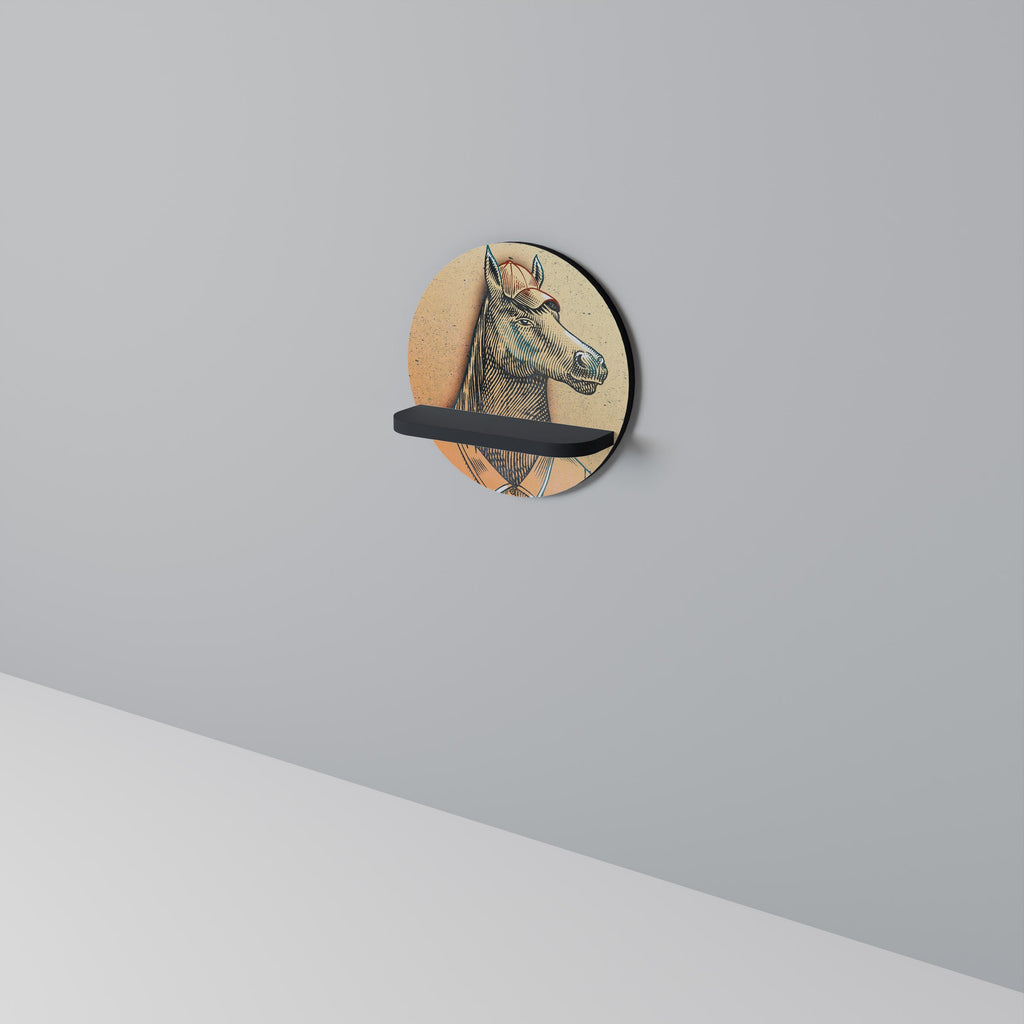 Étagère d'art ronde EQUINE SWAGGER en finition noire