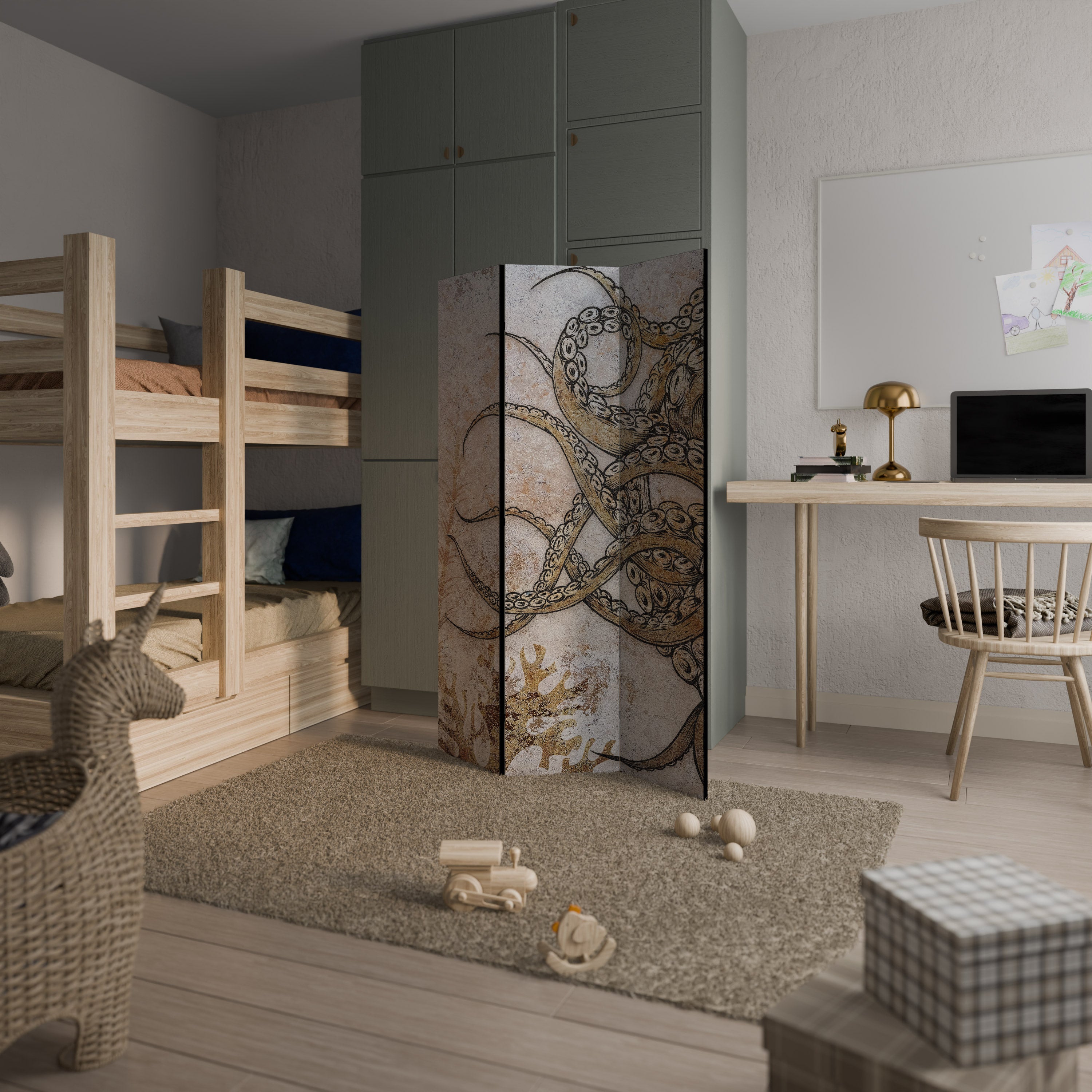 ECHOES OF ATLANTIS 3-Panel Room Divider