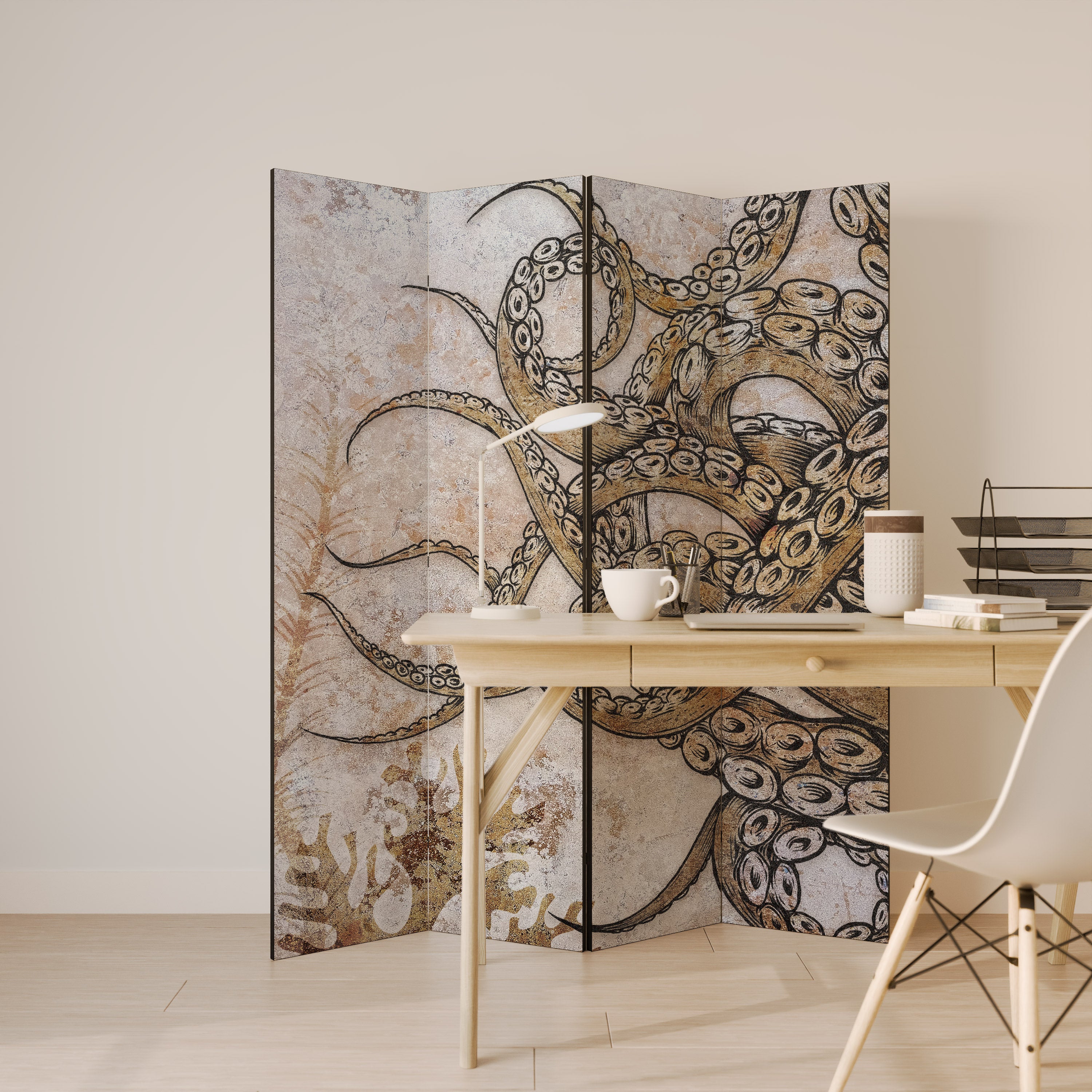 ECHOES OF ATLANTIS 4-Panel Room Divider